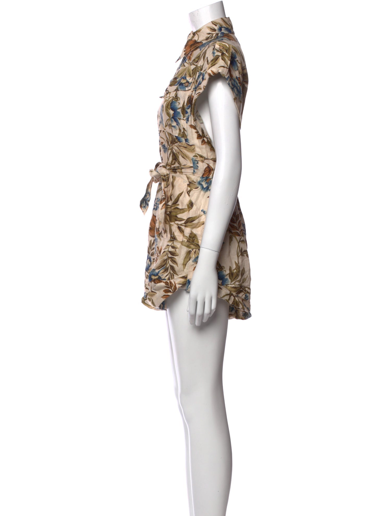 Zimmermann Linen Floral Print Romper