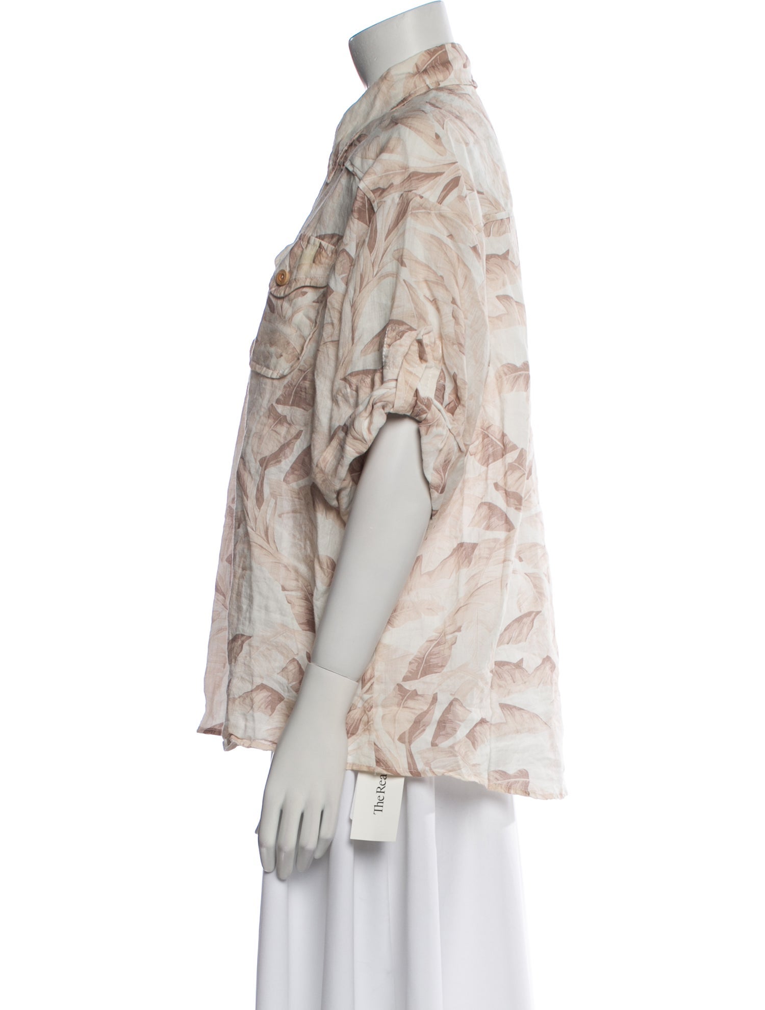 Zimmermann Printed Short Sleeve Button-Up Top