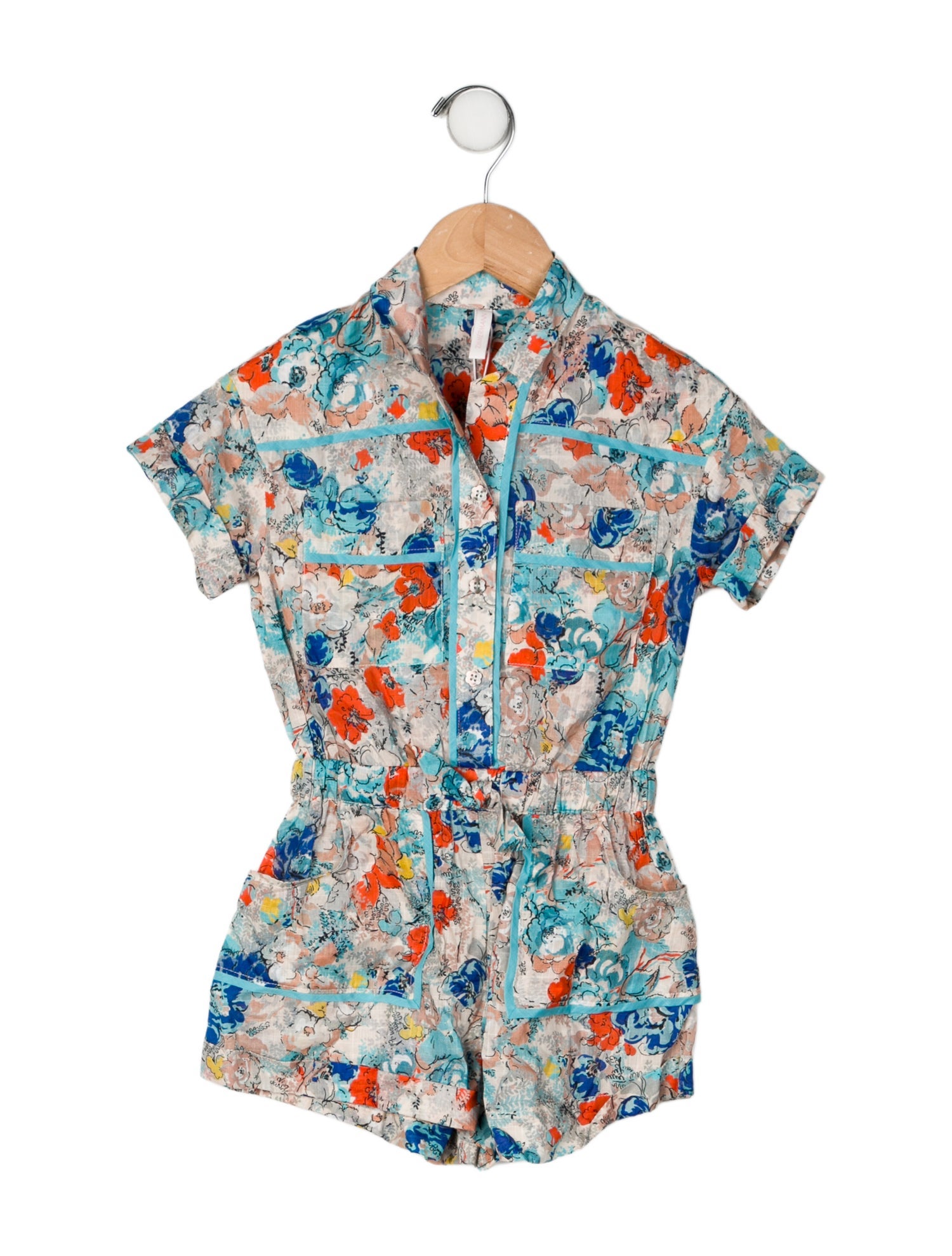 Zimmermann Button Up Short Sleeve Romper