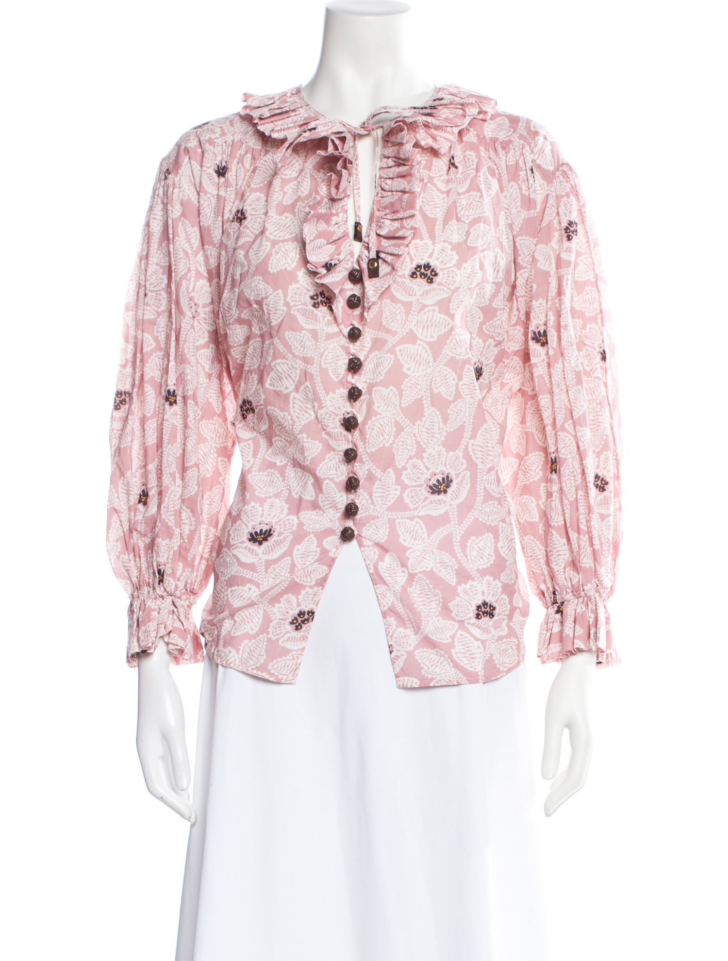 Zimmermann Paisley Print Tie Neck Blouse