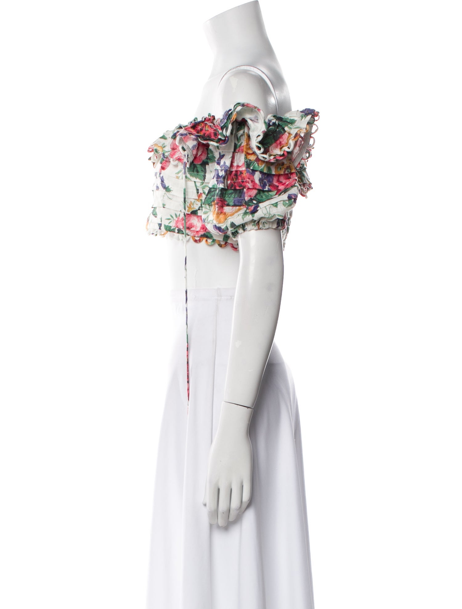 Zimmermann Linen Floral Print Crop Top