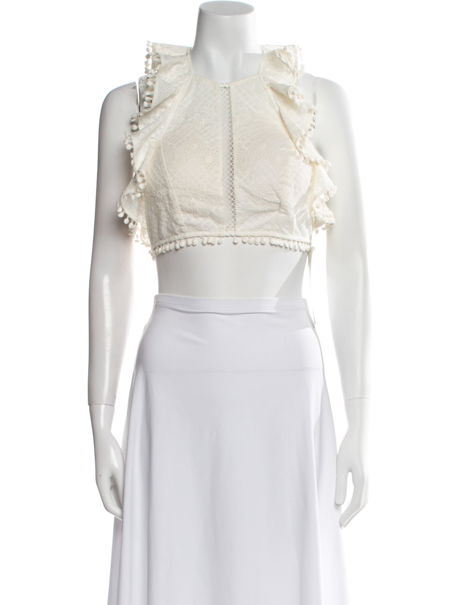 Zimmermann Crew Neck Sleeveless Crop Top