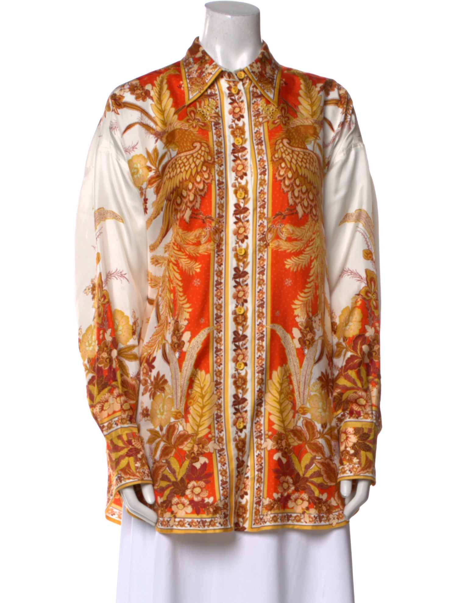 Zimmermann Silk Printed Button-Up Top