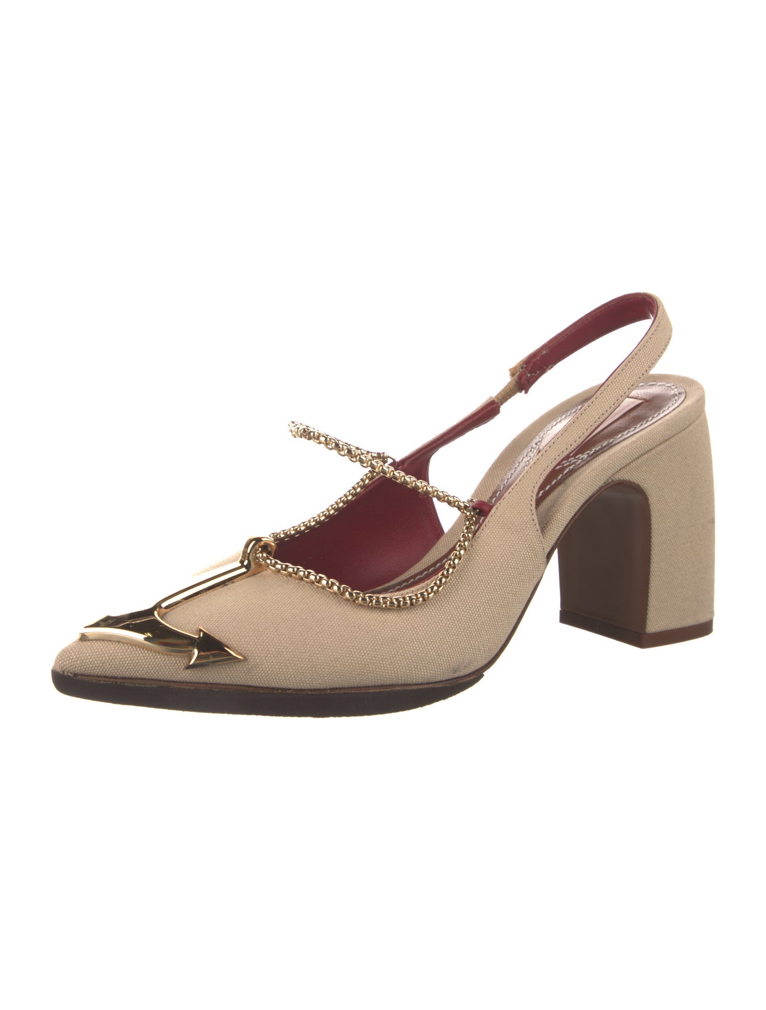 Zimmermann Canvas Chain-Link Accents Slingback Pumps