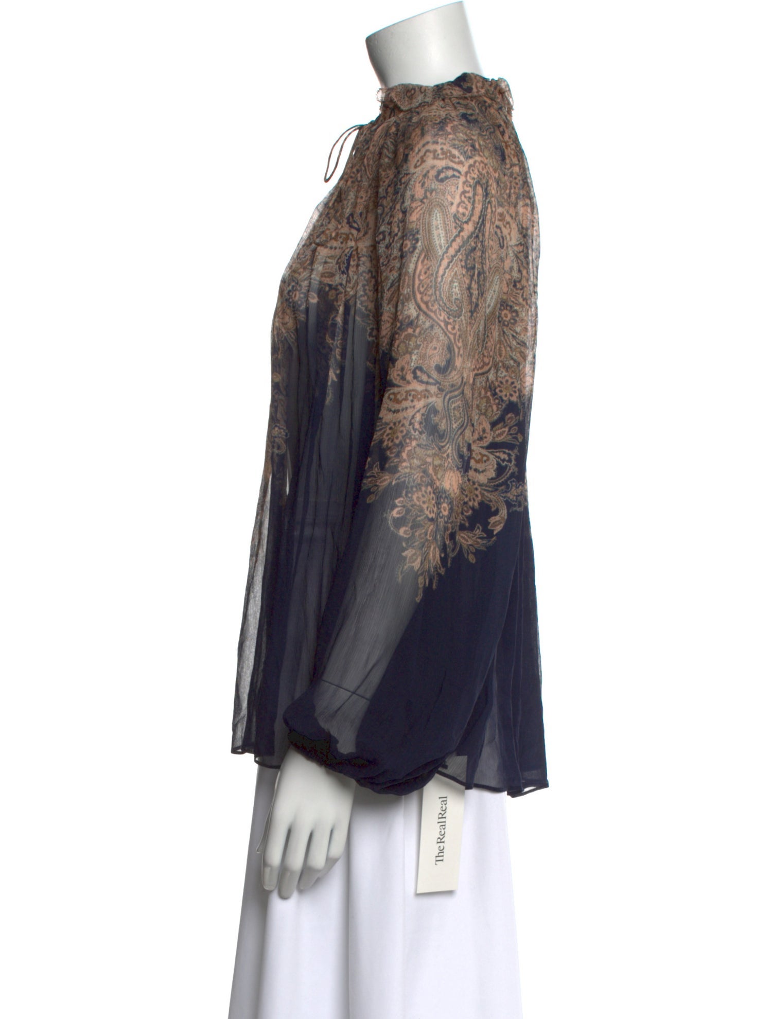 Zimmermann Printed Mock Neck Blouse