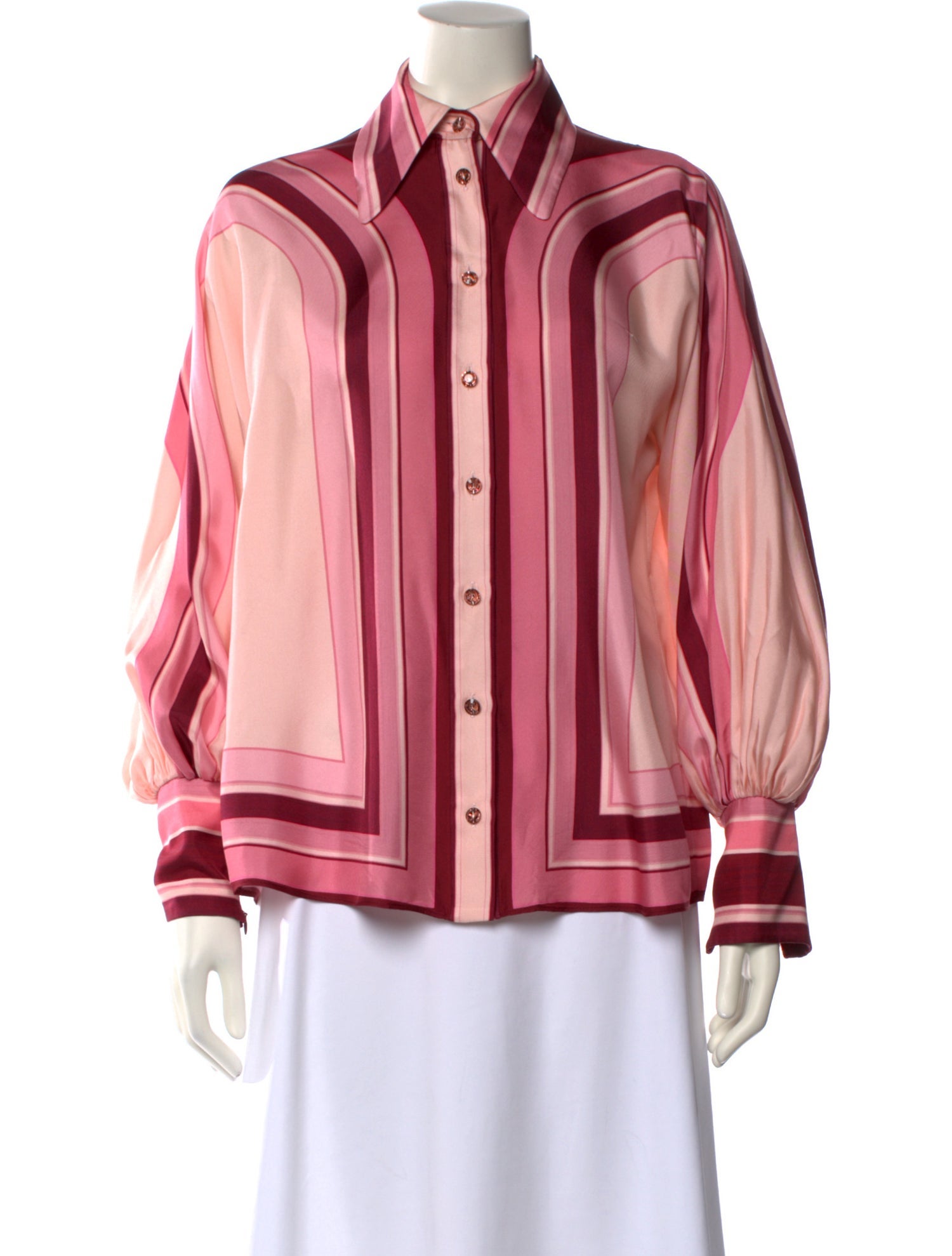 Zimmermann Silk Striped Button-Up Top