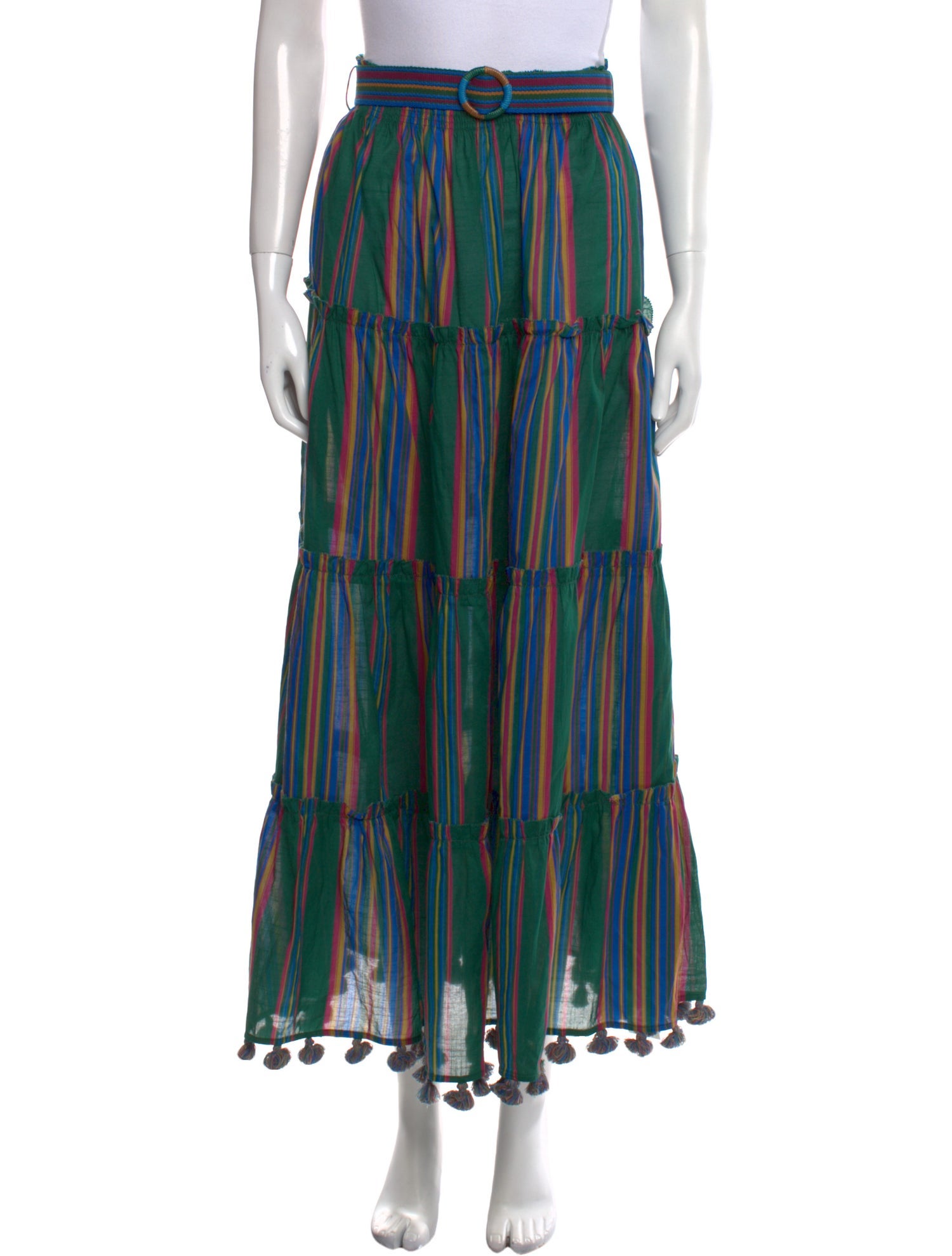Zimmermann Striped Midi Length Skirt