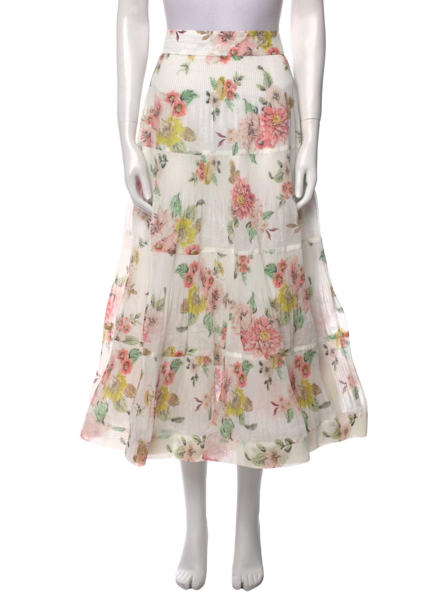 Zimmermann Floral Print Midi Length Skirt