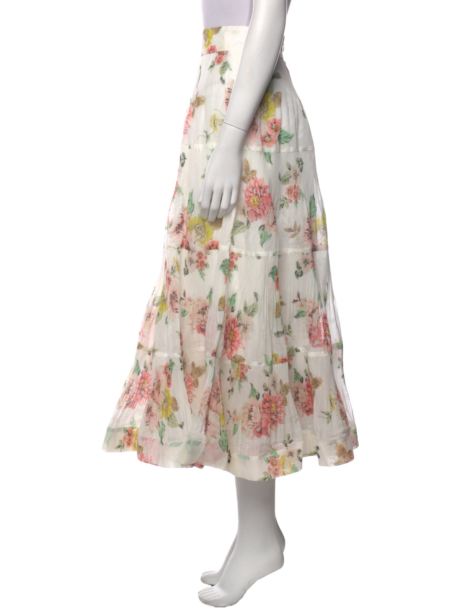 Zimmermann Floral Print Midi Length Skirt