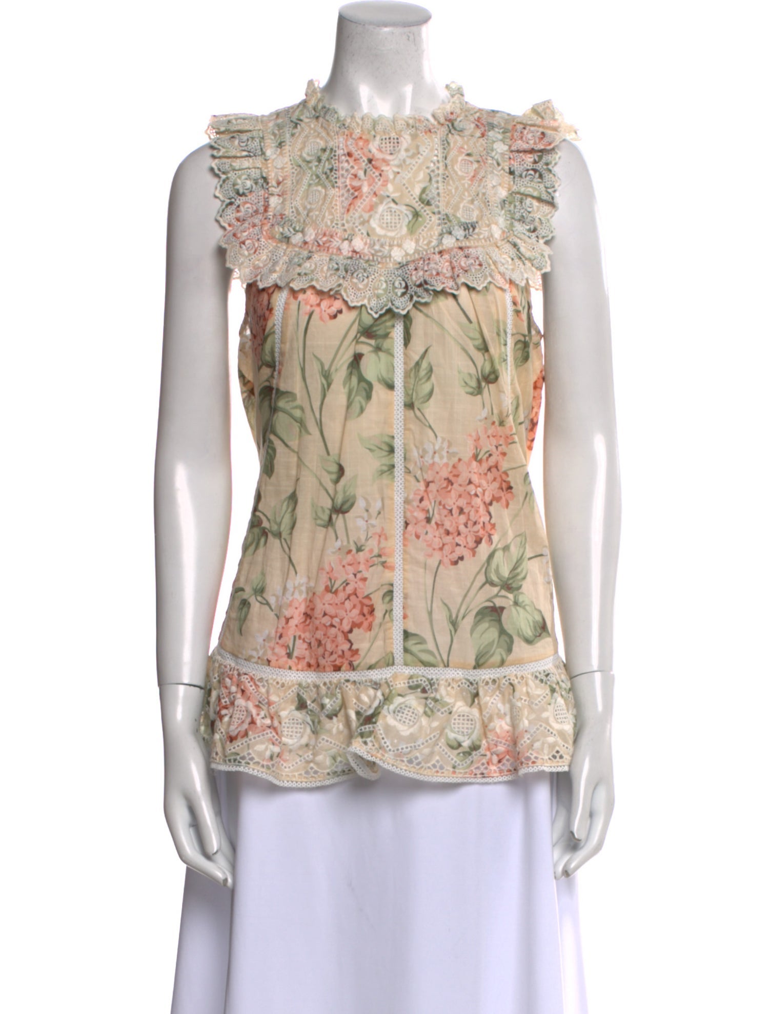 Zimmermann Floral Print Crew Neck Blouse