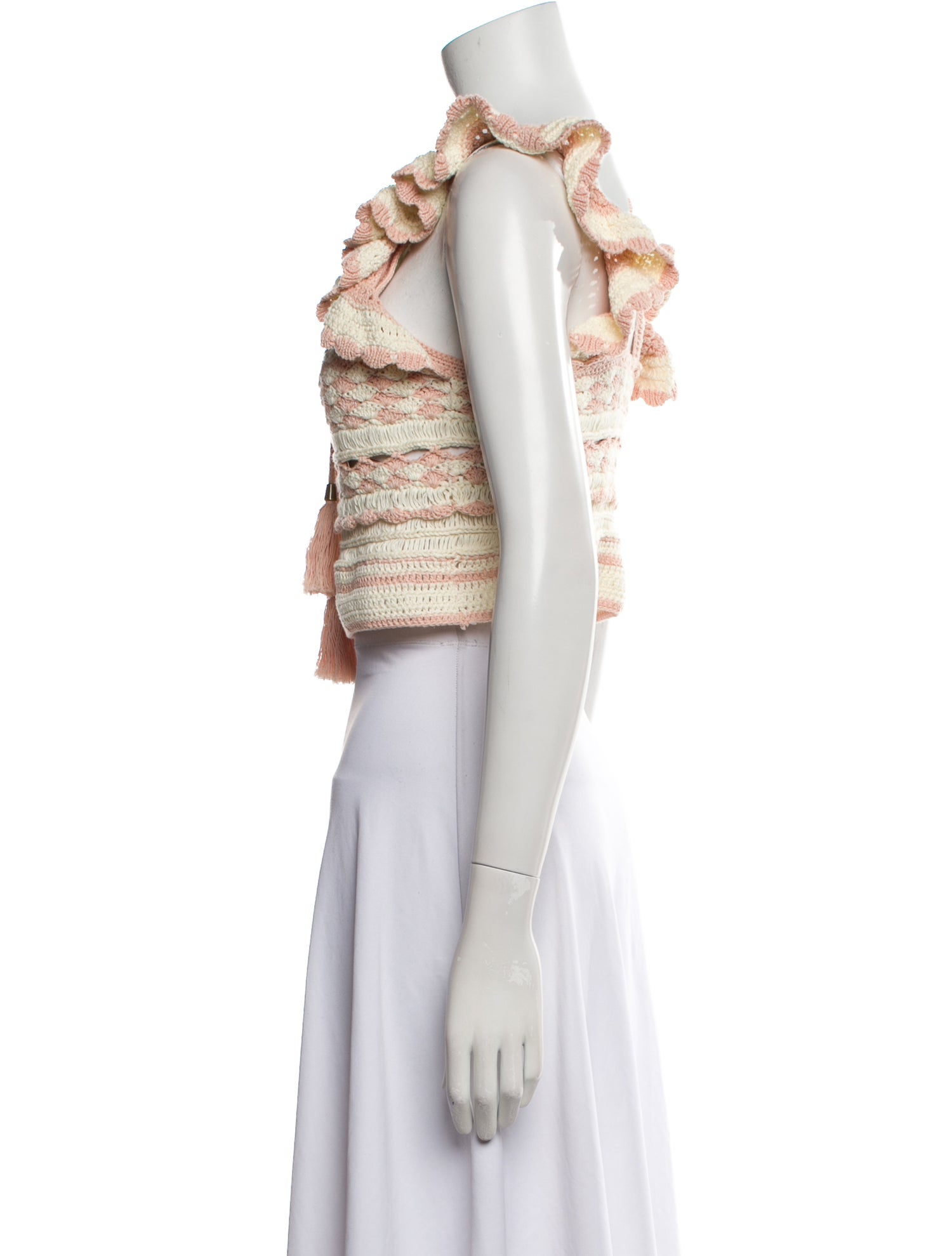 Zimmermann Striped Square Neckline Crop Top