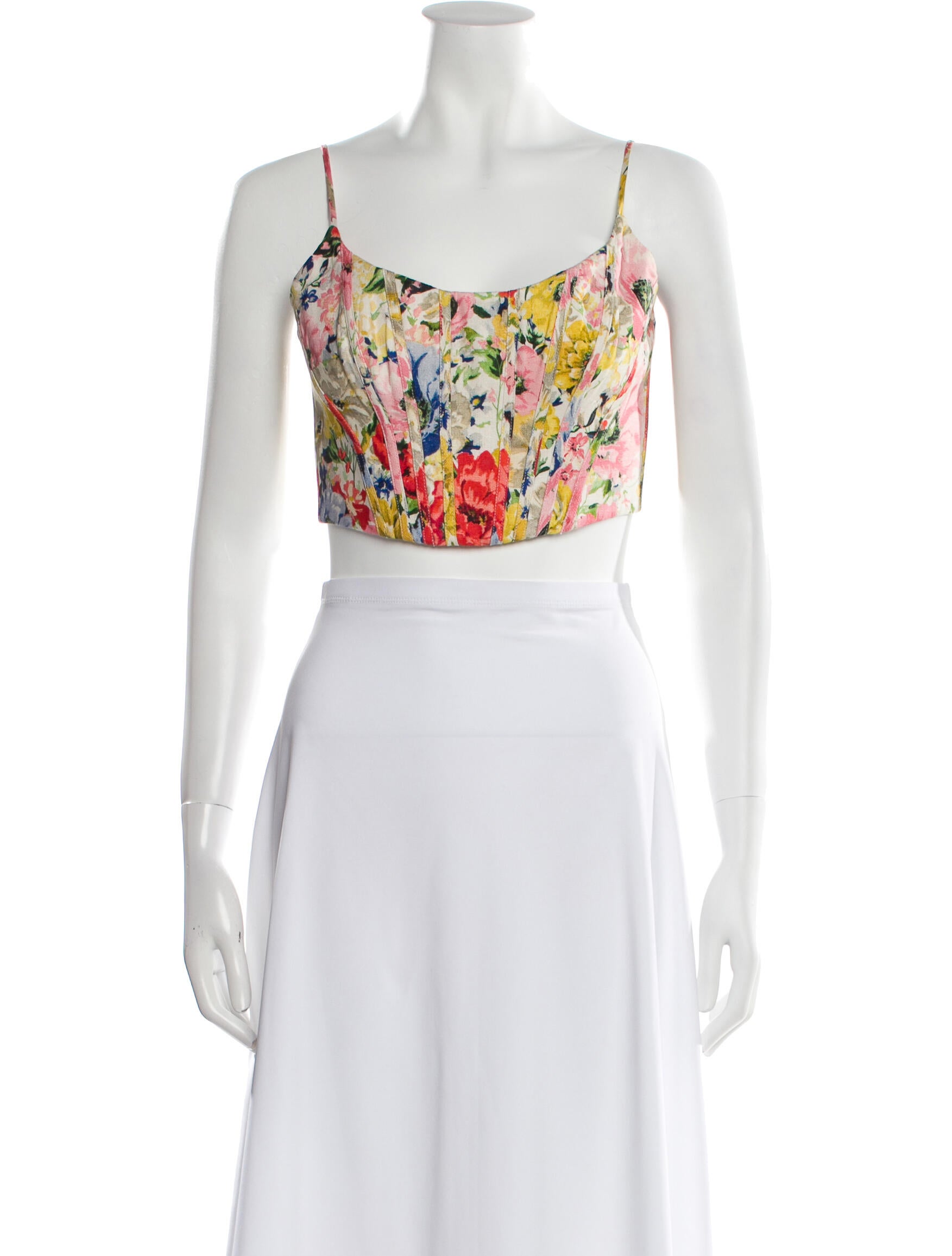 Zimmermann Linen Floral Print Crop Top