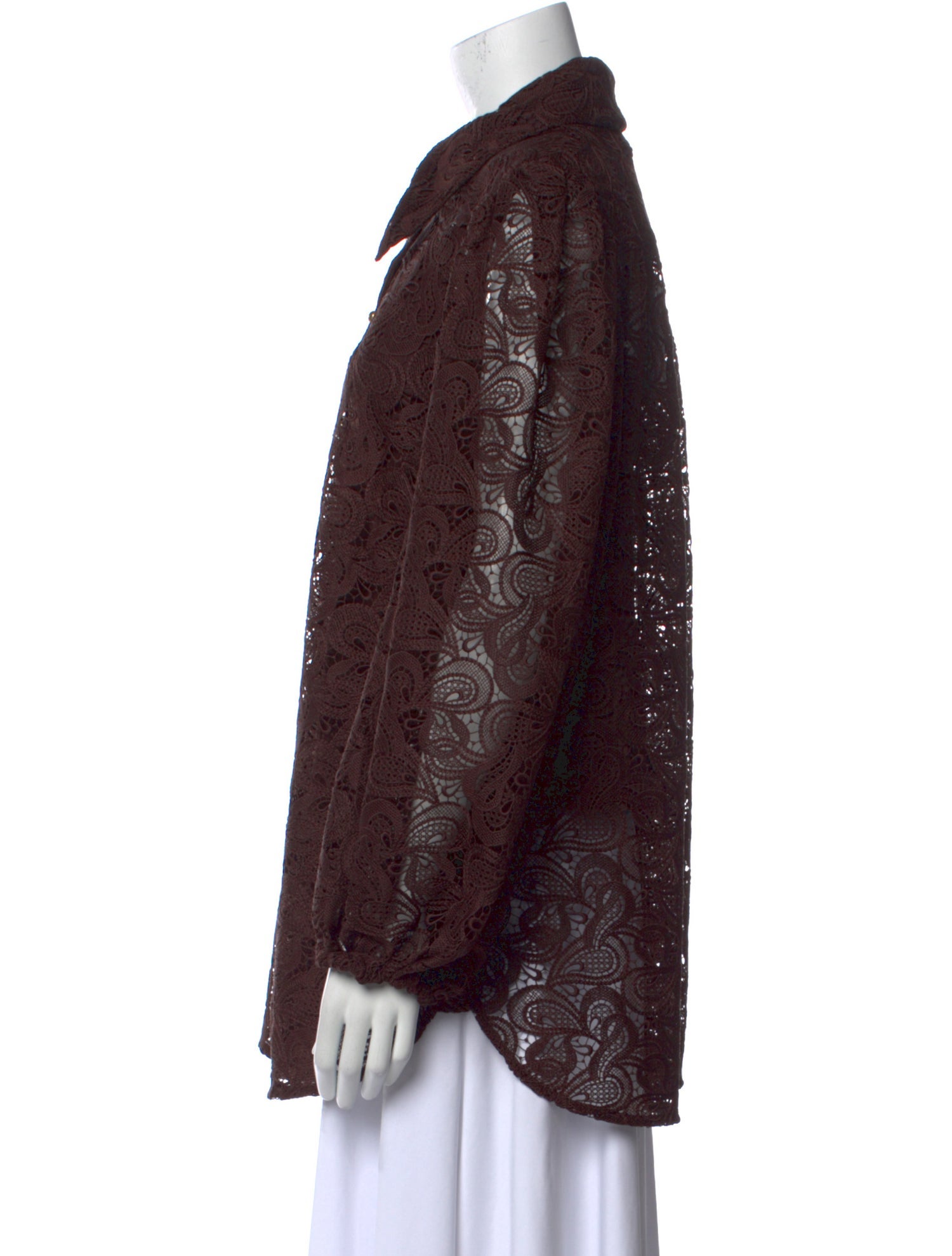 Zimmermann Lace Pattern Long Sleeve Button-Up Top