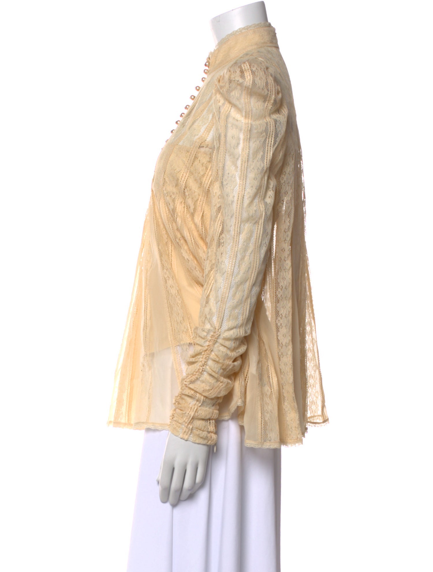 Zimmermann Mock Neck Long Sleeve Blouse