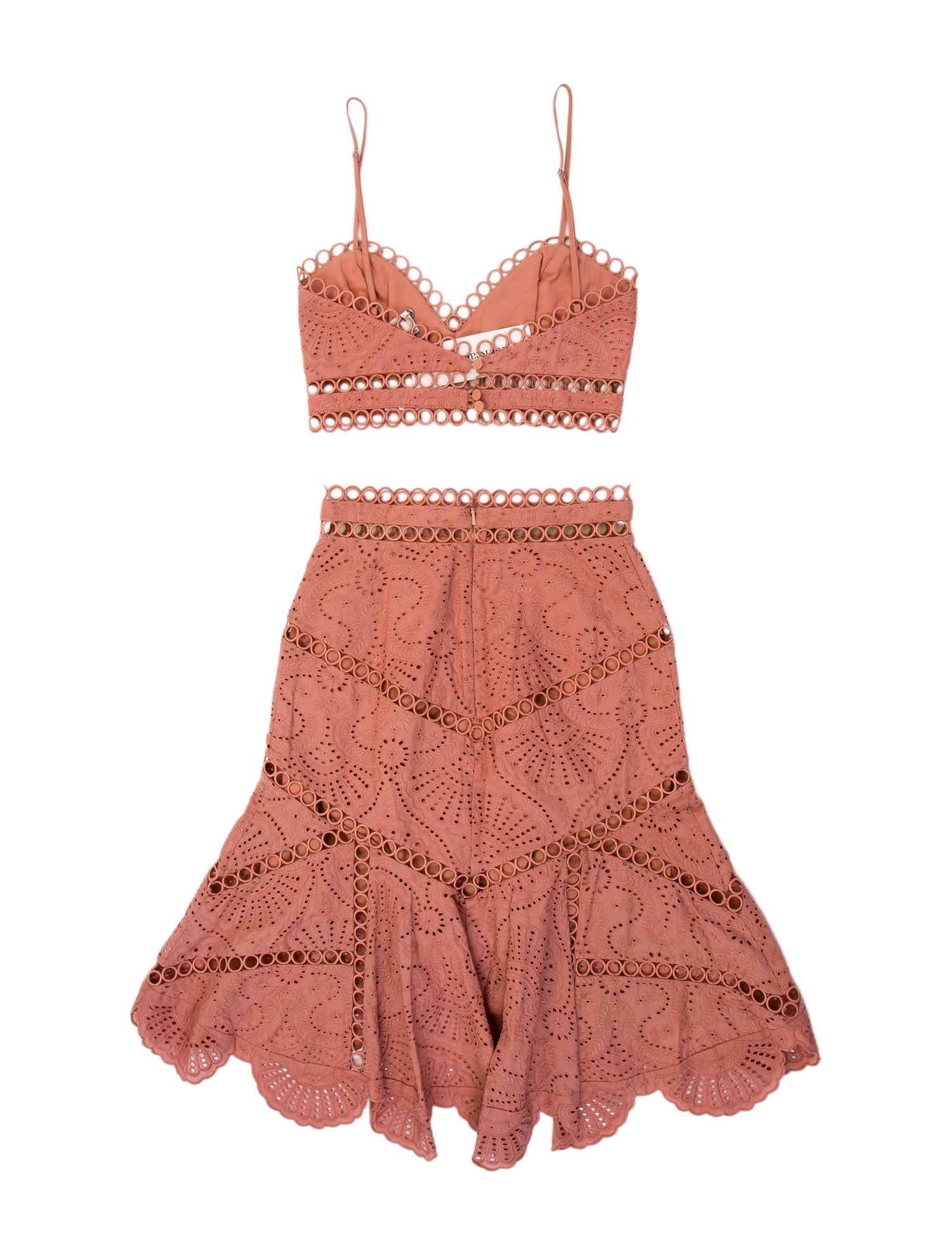 Zimmermann Lace Pattern Embroidered Accent Skirt Set