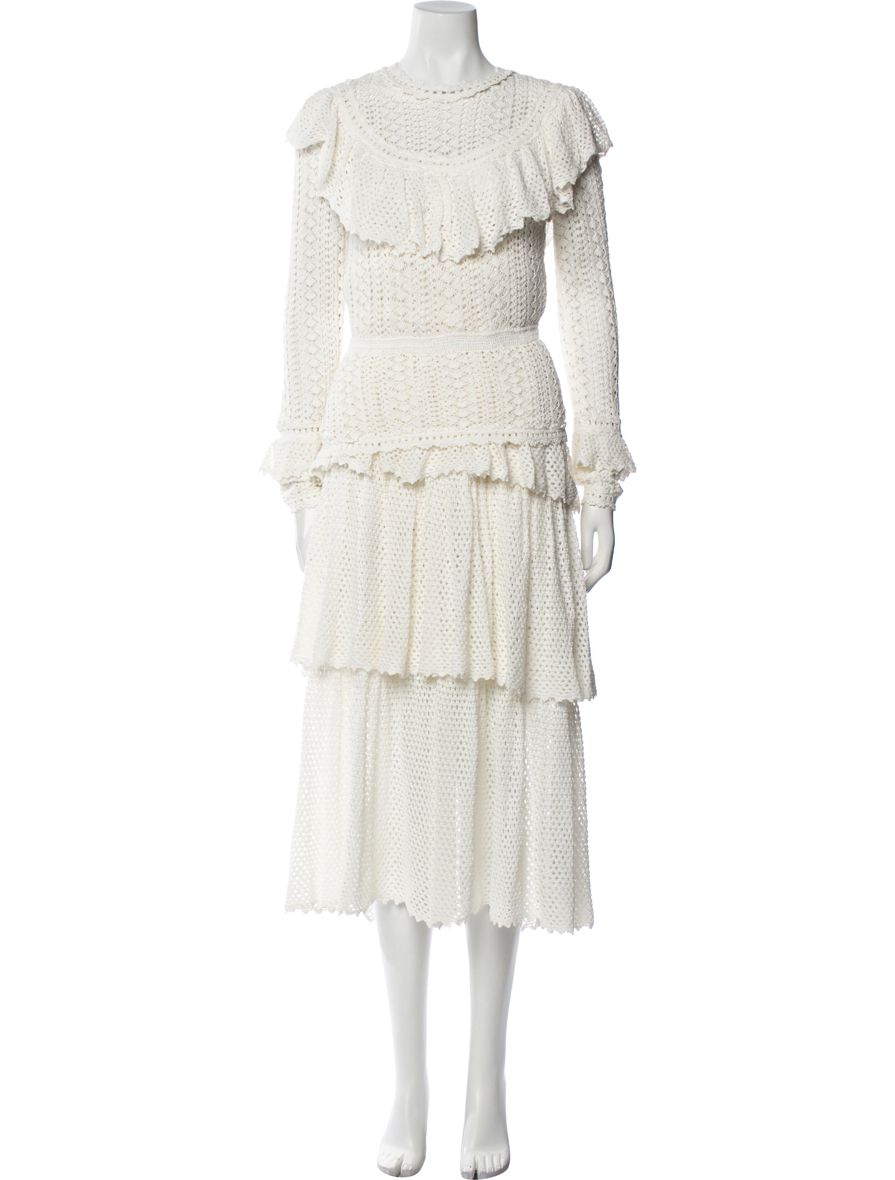 Zimmermann Lace Pattern Ruffle Embellishment Skirt Set