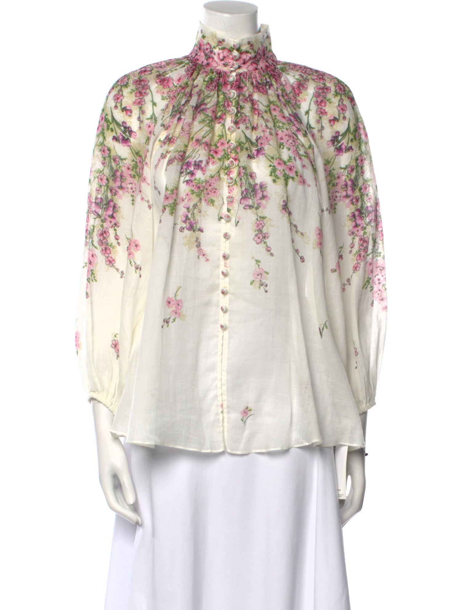 Zimmermann Linen Floral Print Blouse