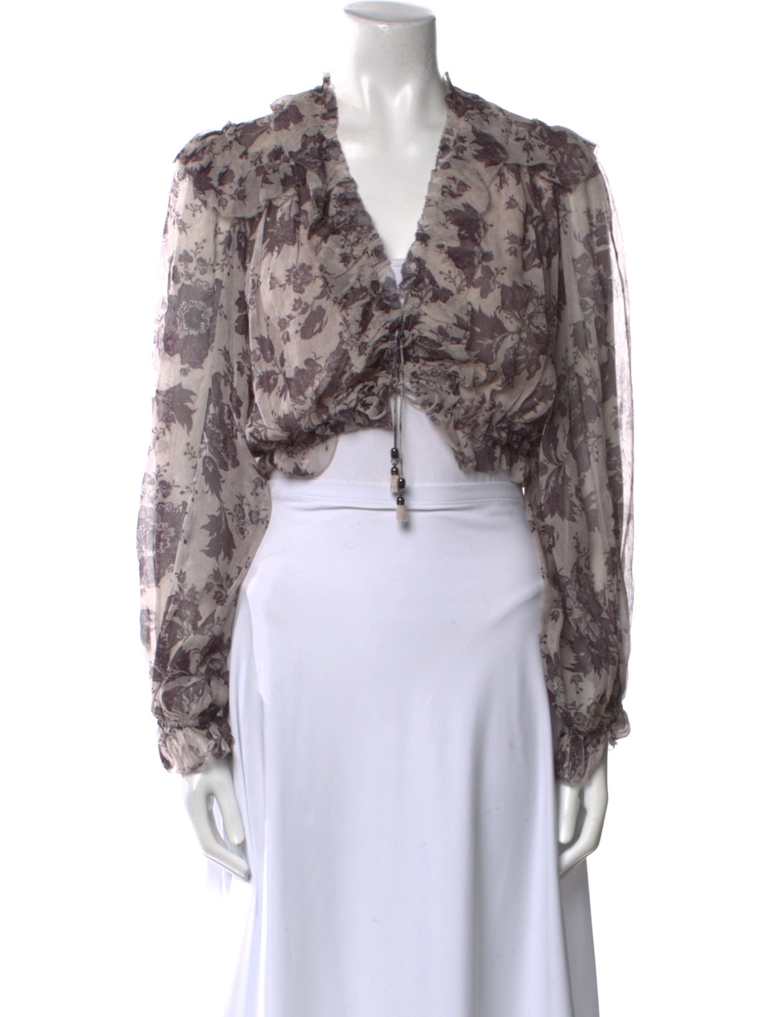 Zimmermann Silk Floral Print Crop Top