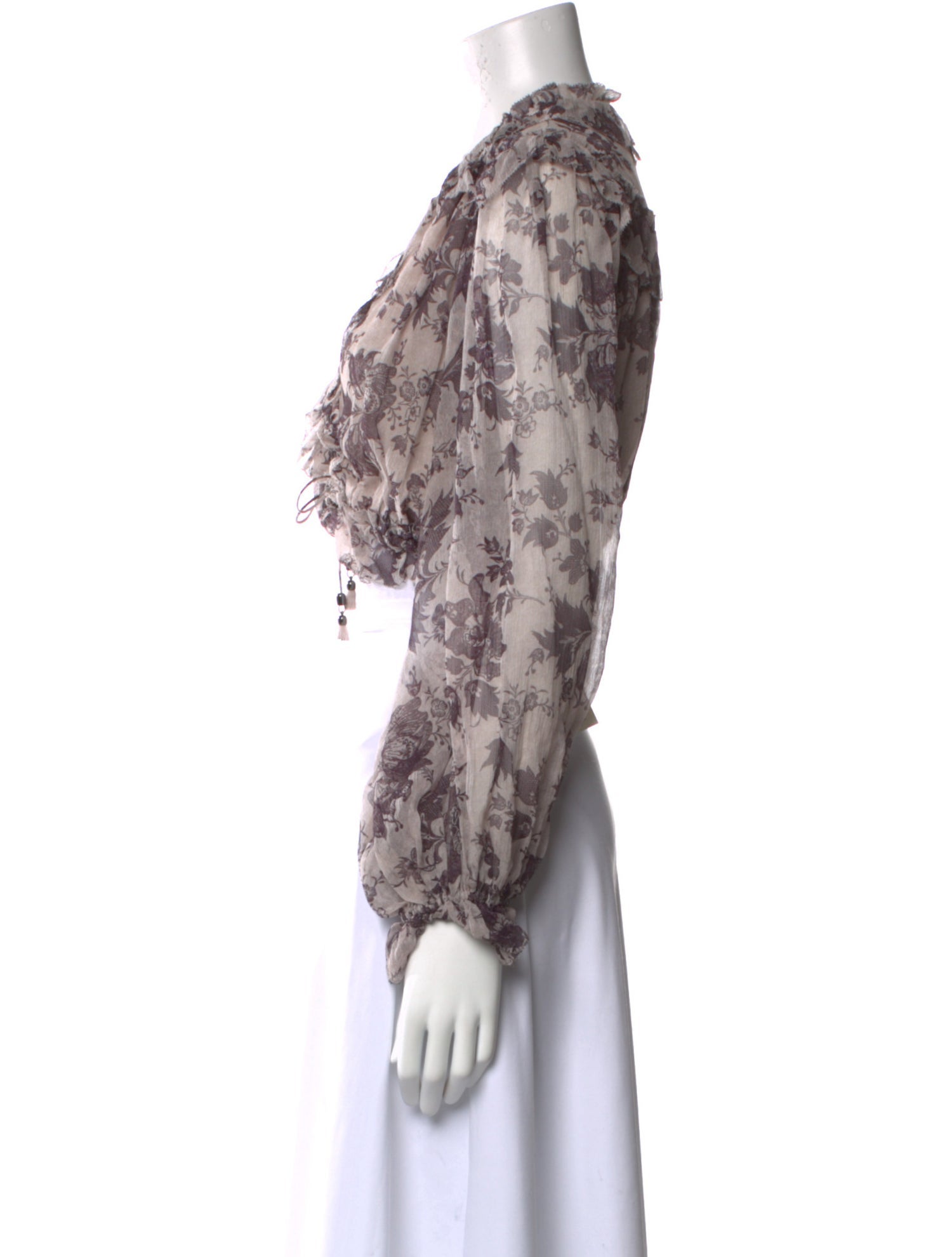 Zimmermann Silk Floral Print Crop Top