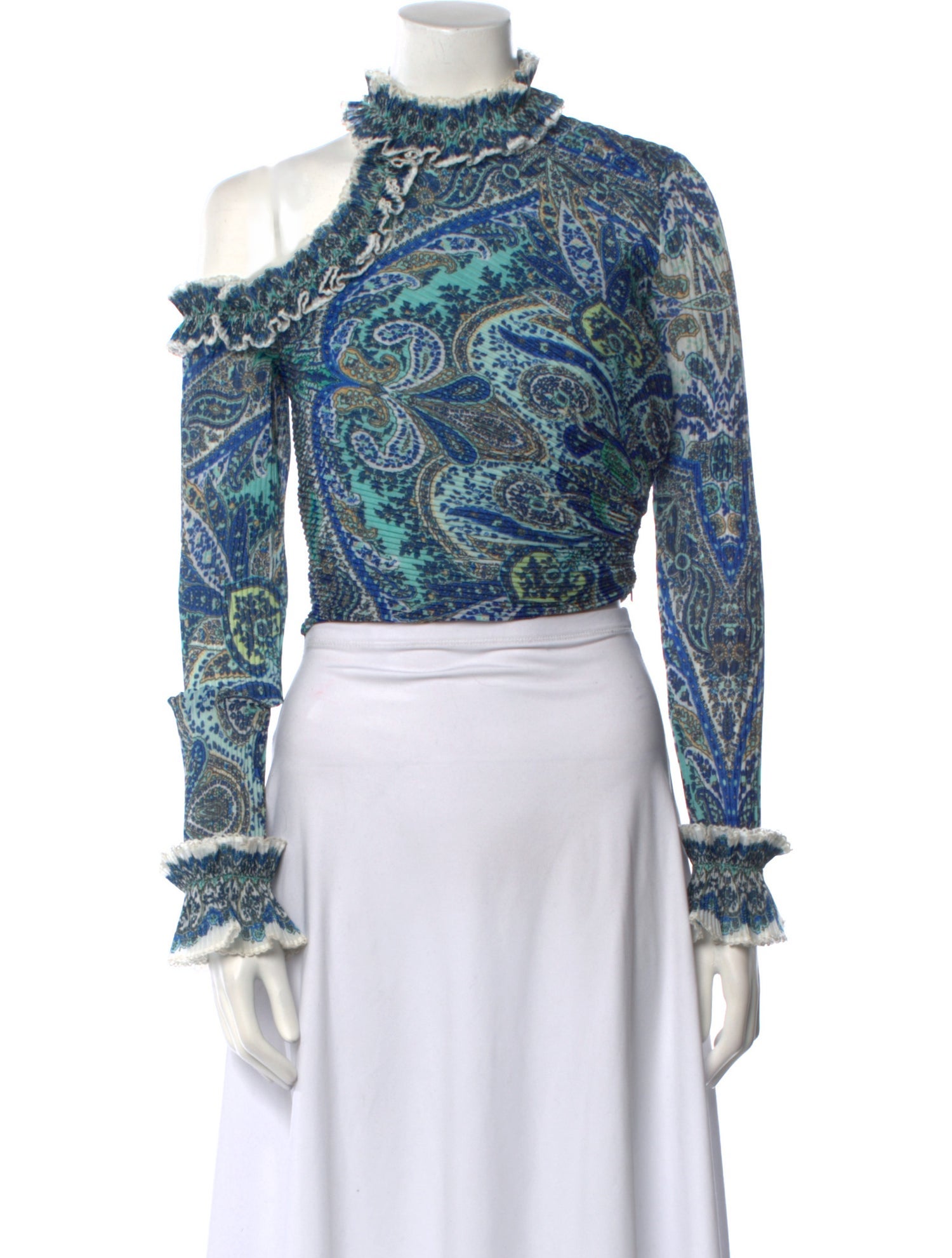 Zimmermann Paisley Print Turtleneck Crop Top