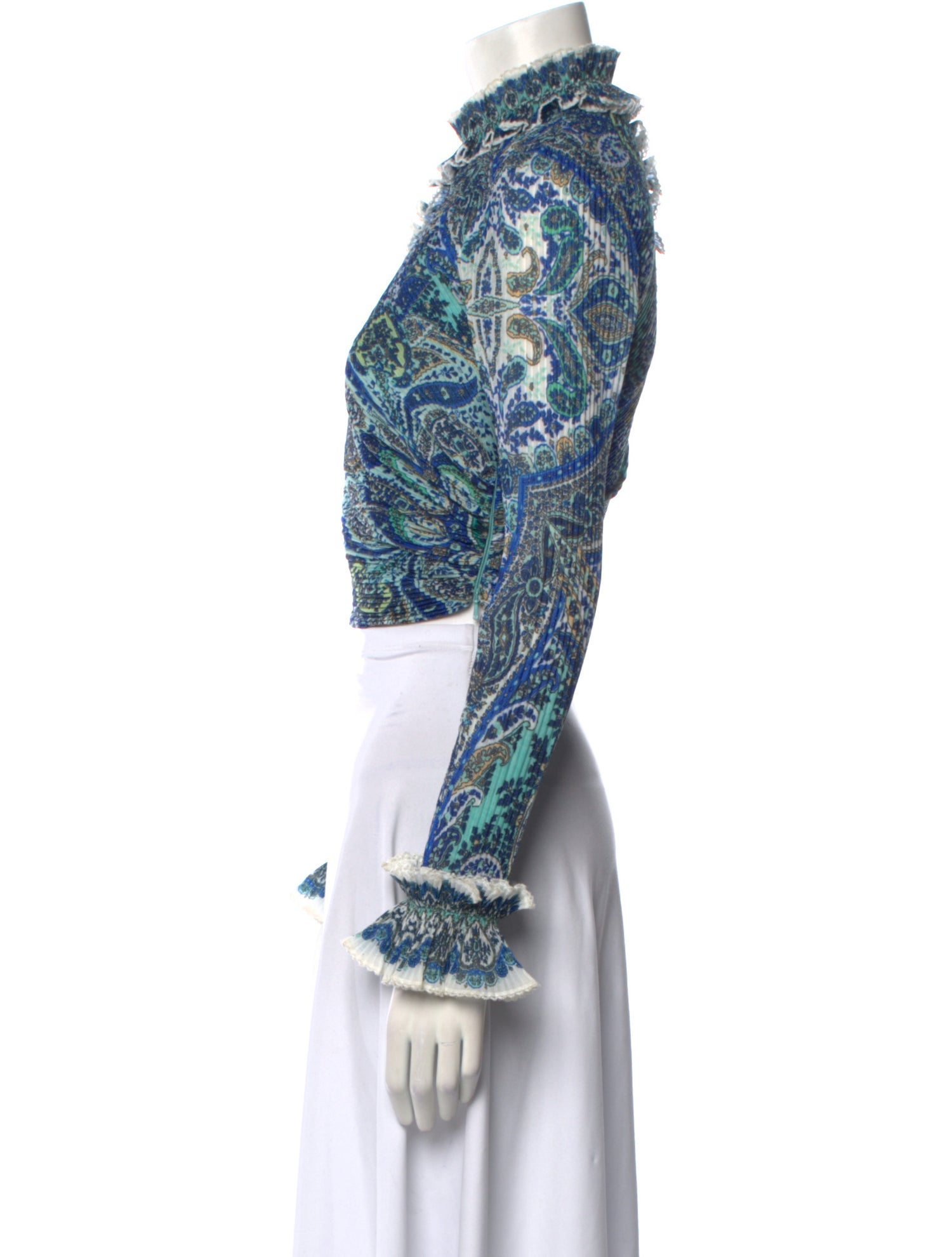 Zimmermann Paisley Print Turtleneck Crop Top