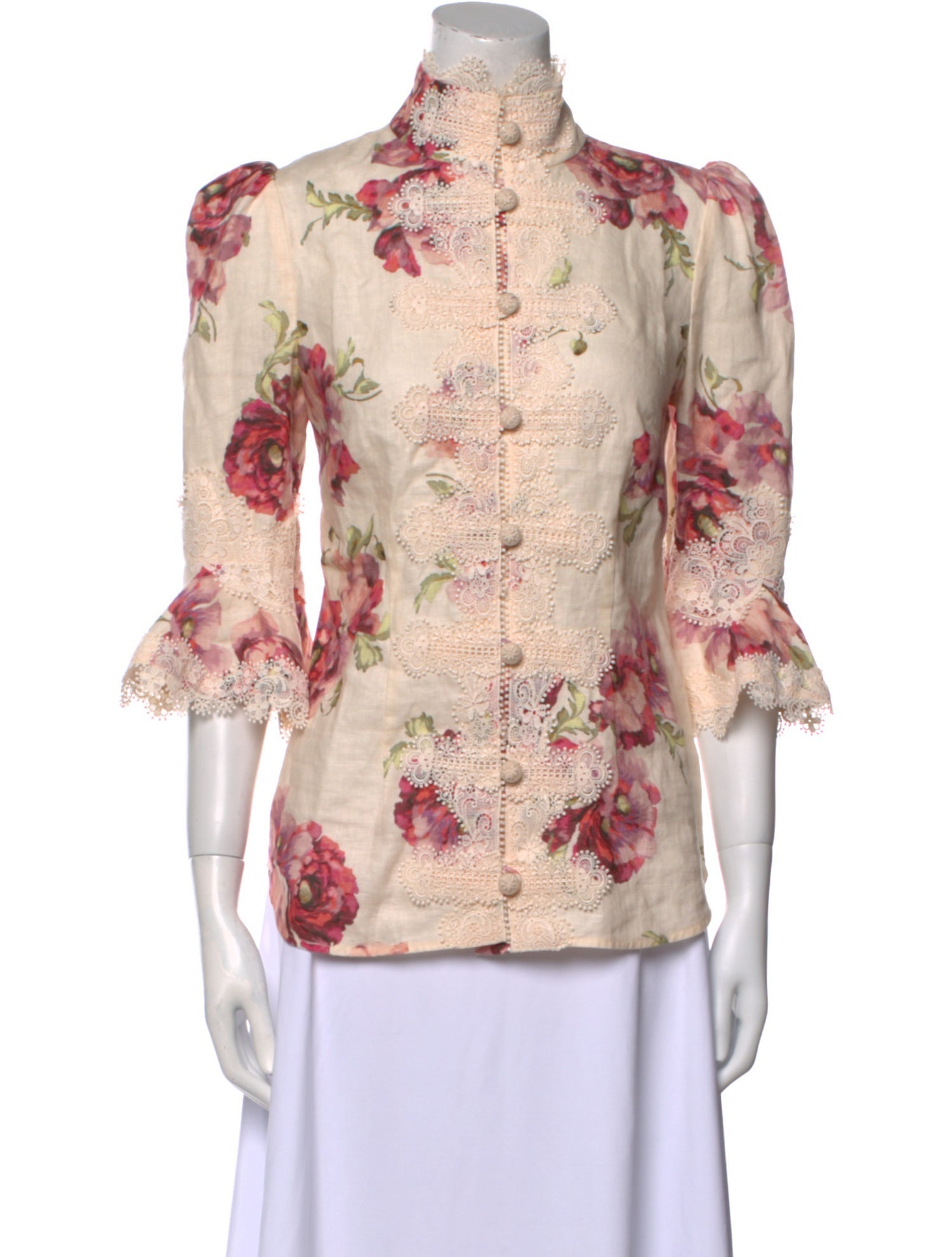 Zimmermann Linen Floral Print Blouse