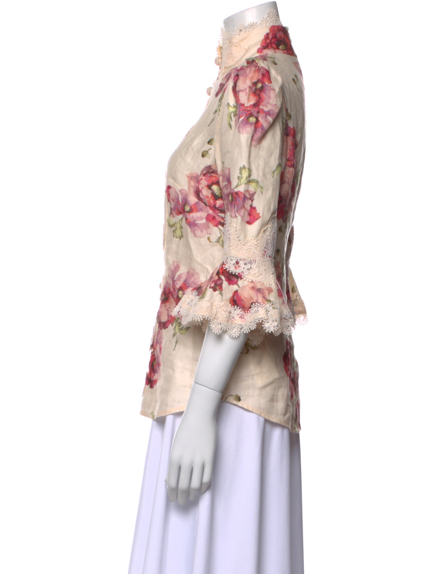 Zimmermann Linen Floral Print Blouse