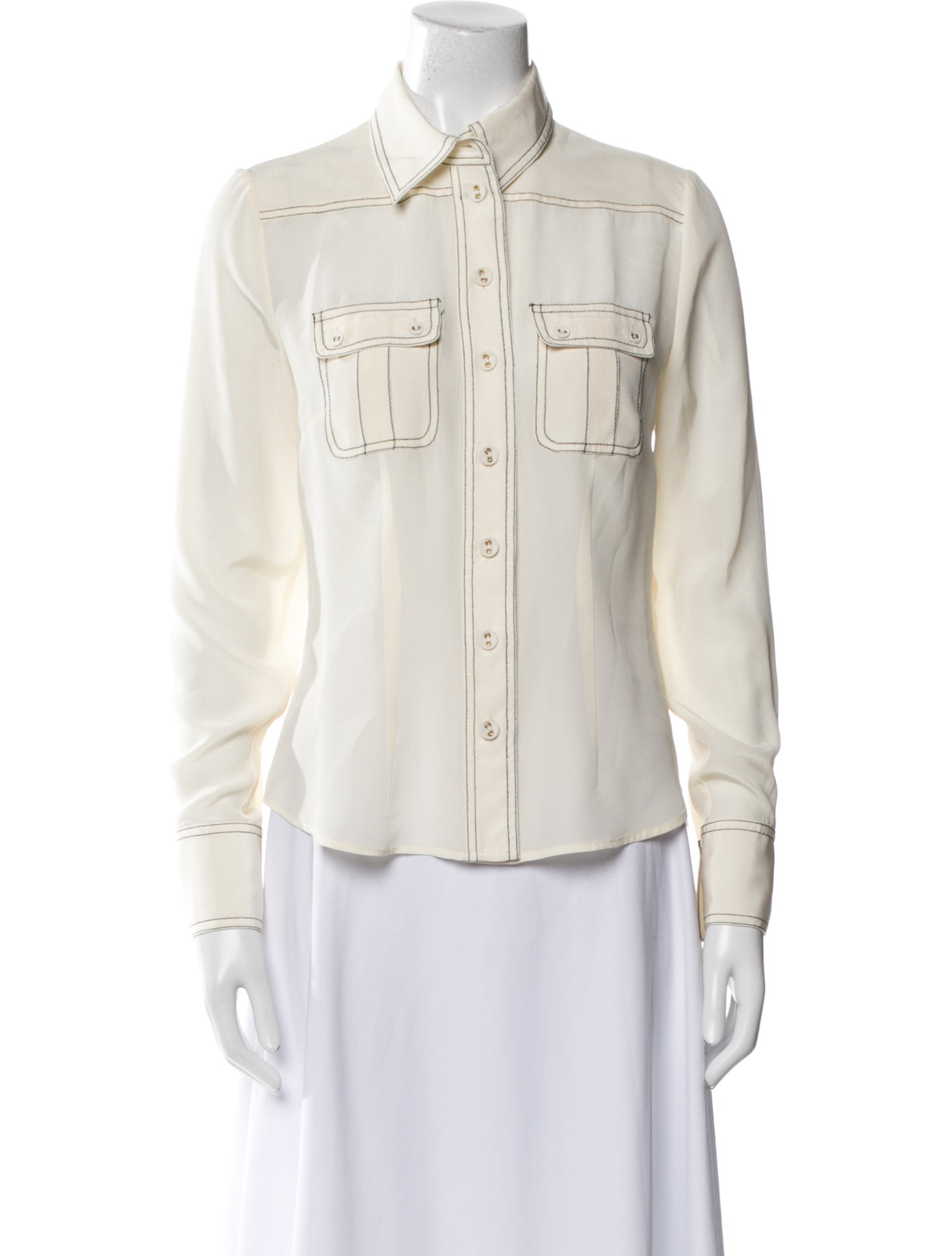 Zimmermann Silk Long Sleeve Button-Up Top