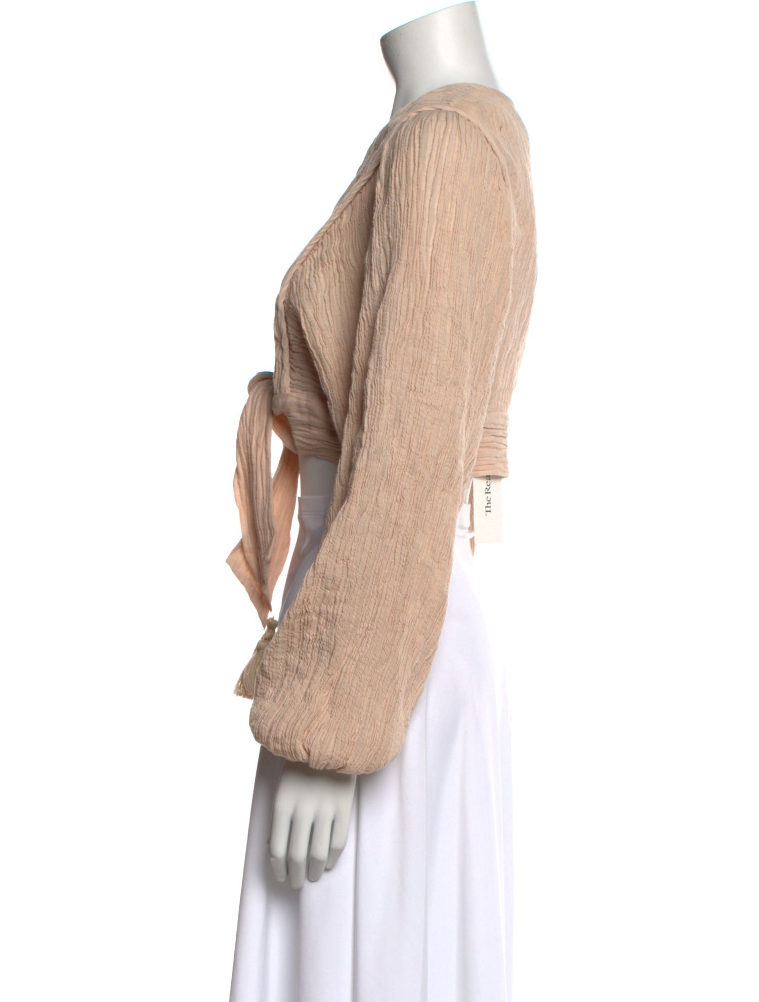 Zimmermann V-Neck Long Sleeve Crop Top