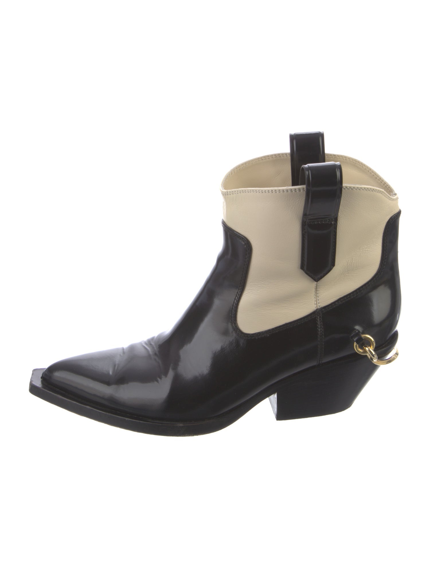 Zimmermann Patent Leather Colorblock Pattern Western Boots
