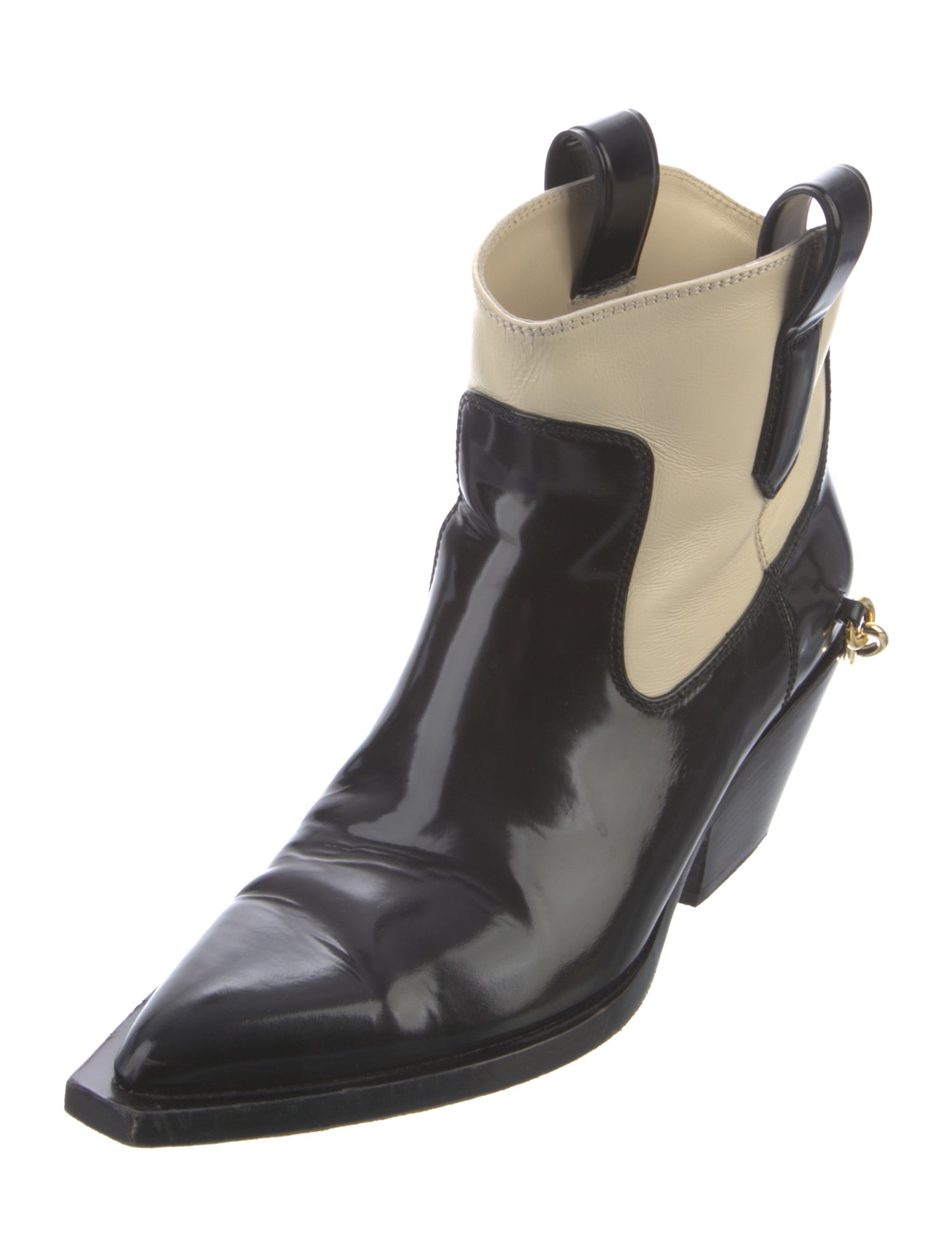 Zimmermann Patent Leather Colorblock Pattern Western Boots