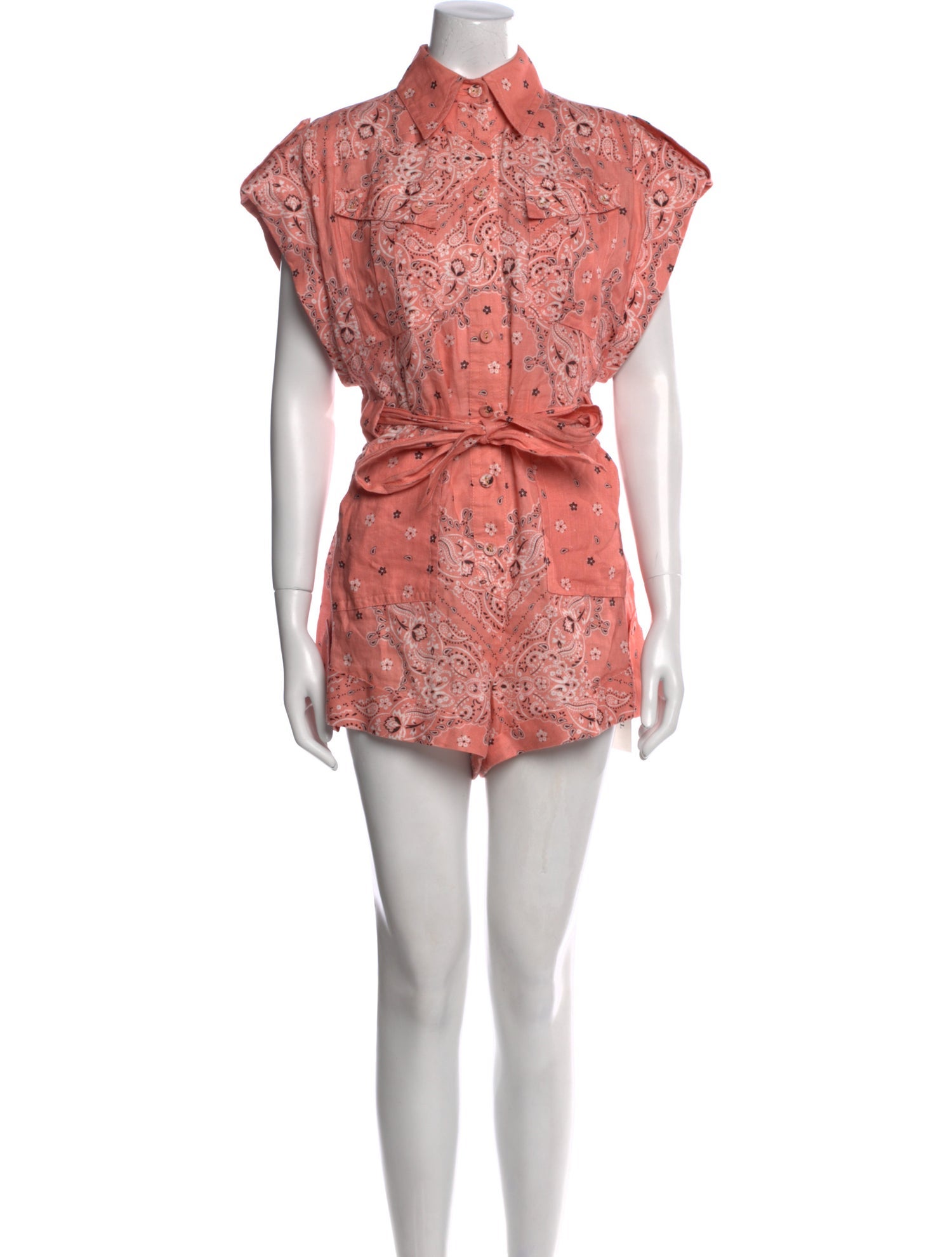 Zimmermann Linen Paisley Print Romper