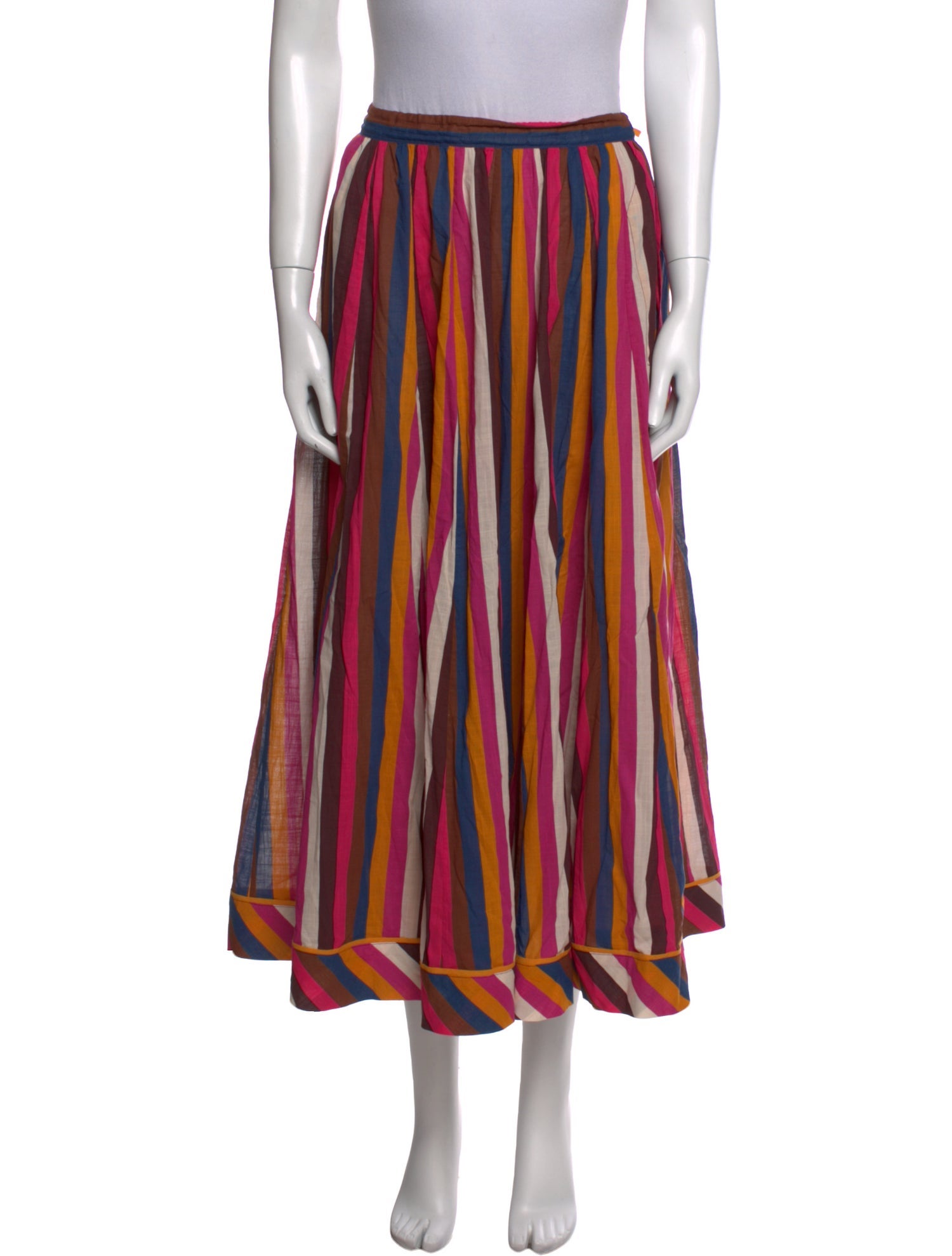 Zimmermann Striped Midi Length Skirt