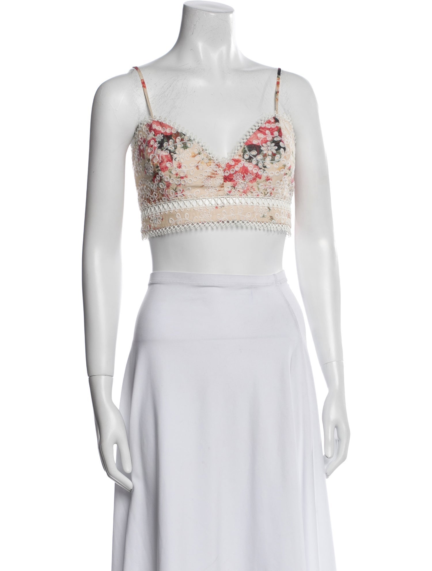 Zimmermann Floral Print V-Neck Crop Top