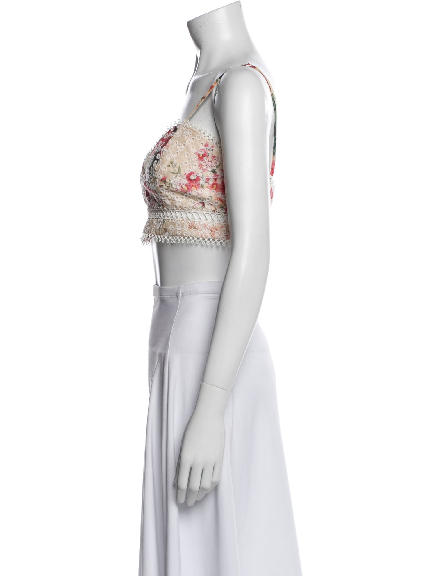 Zimmermann Floral Print V-Neck Crop Top