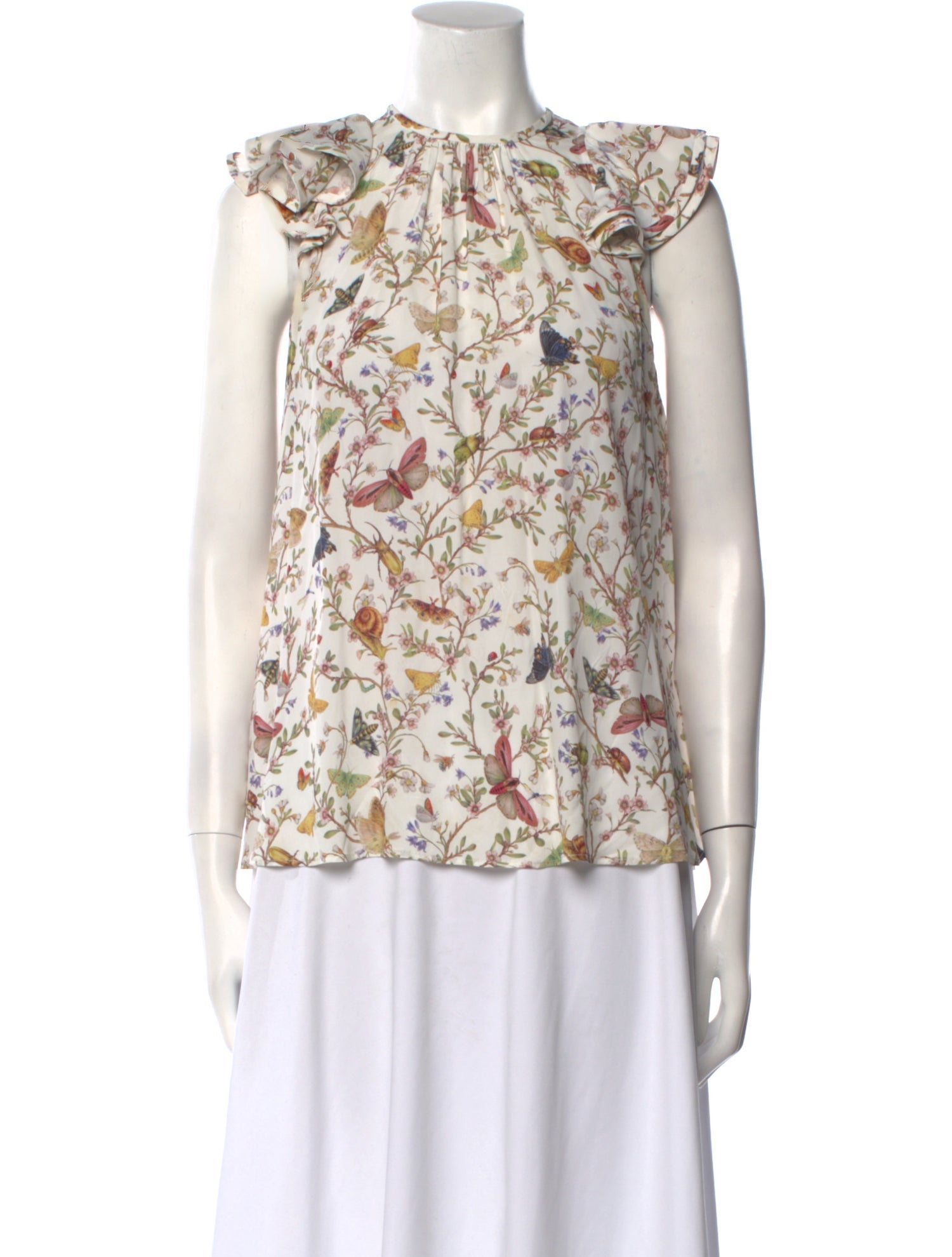 Zimmermann Floral Print Crew Neck Blouse