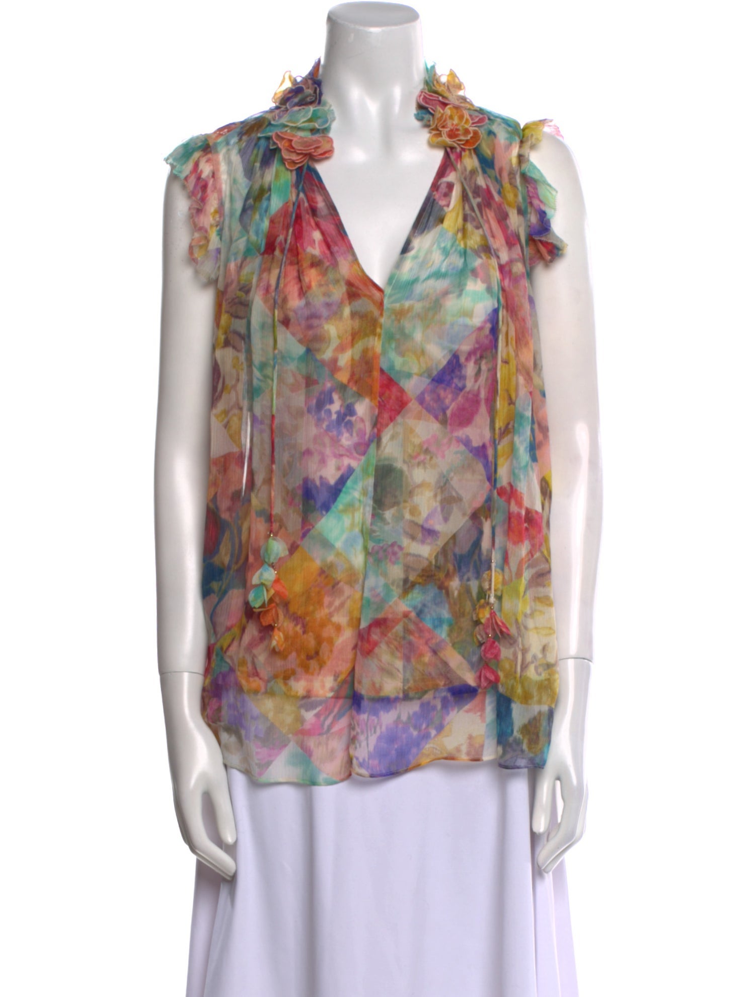 Zimmermann Linen Floral Print Blouse