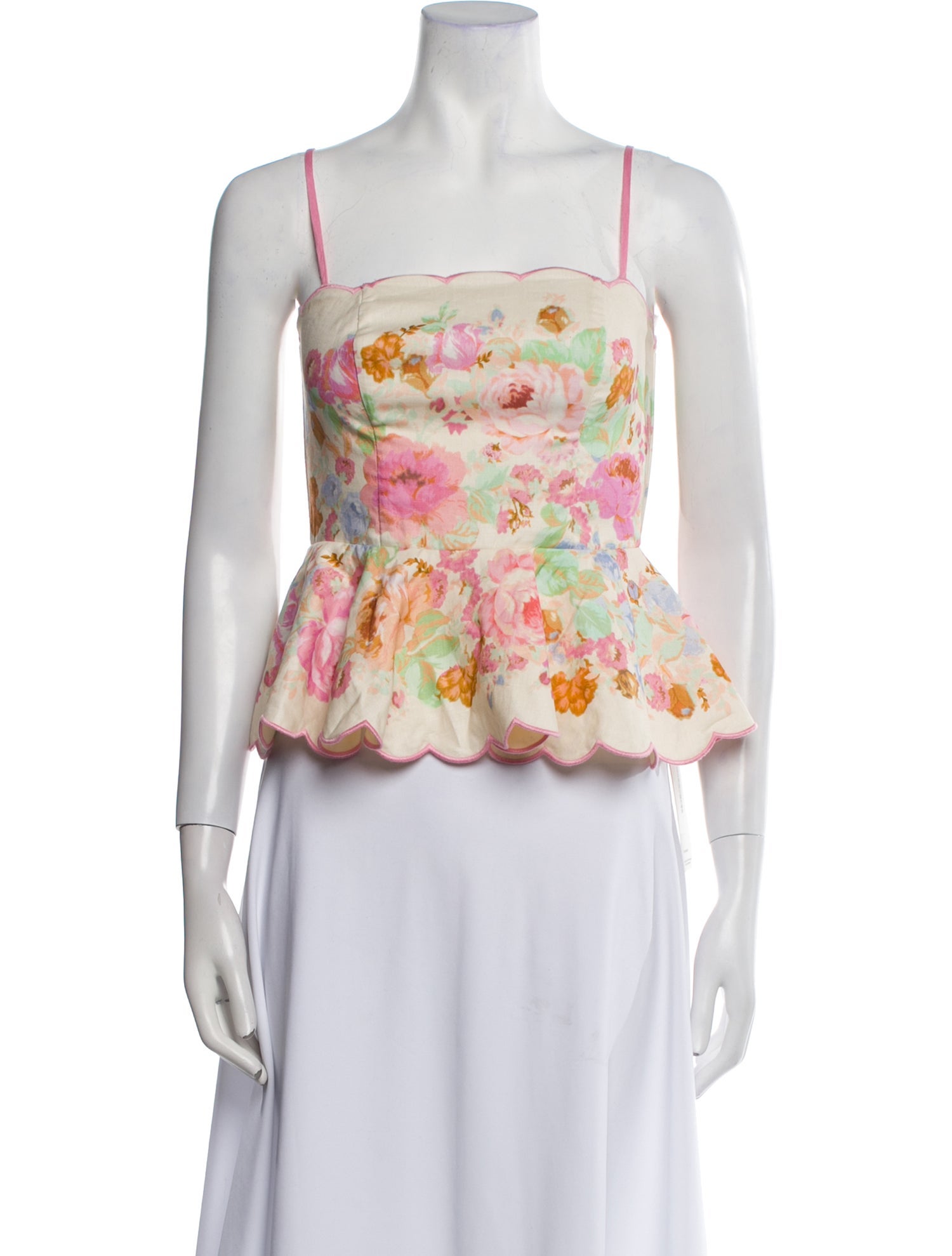 Zimmermann Linen Floral Print Crop Top