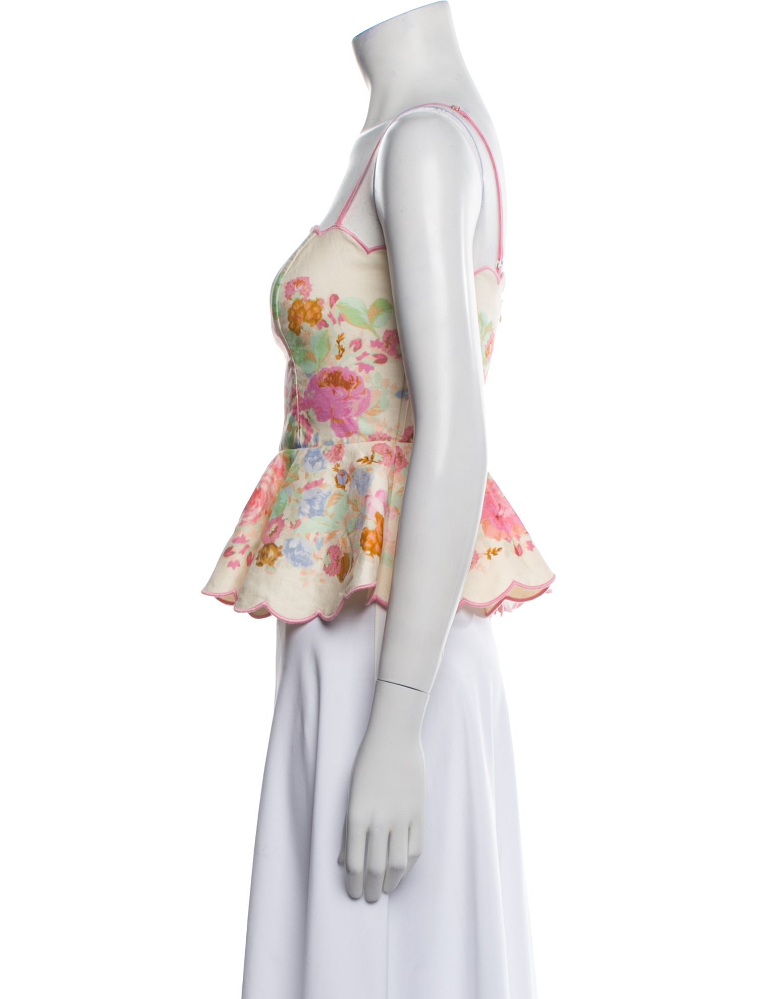 Zimmermann Linen Floral Print Crop Top