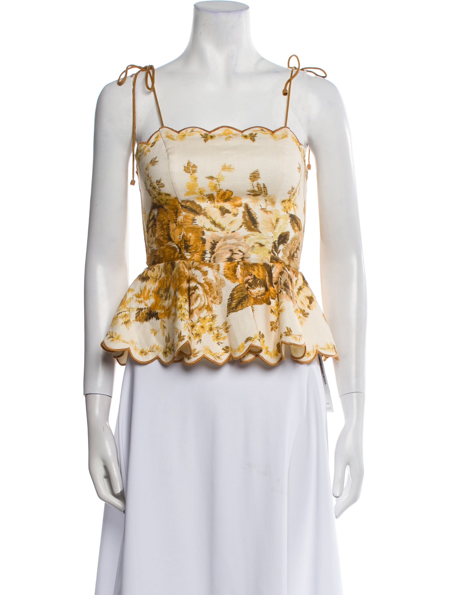 Zimmermann Linen Floral Print Crop Top