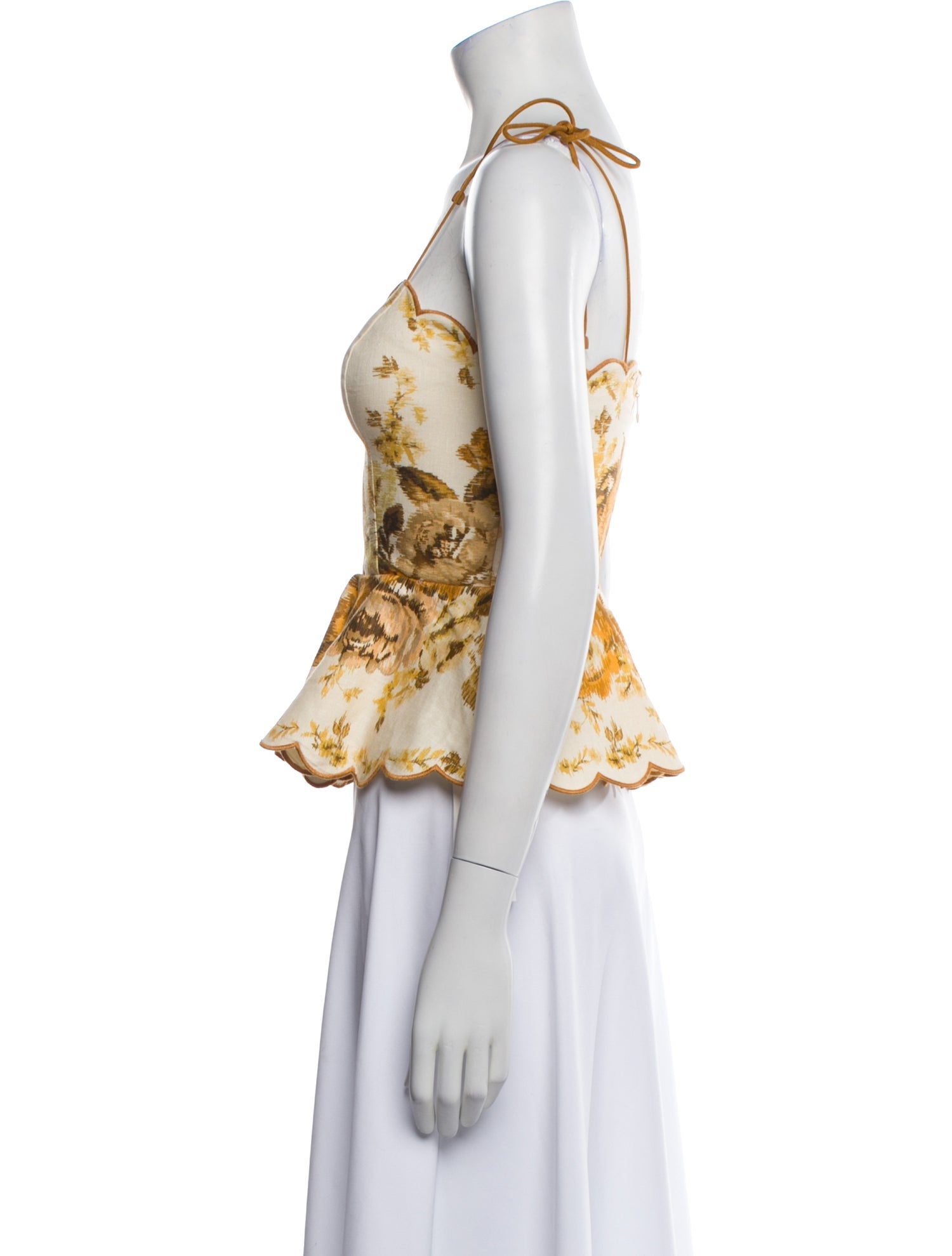 Zimmermann Linen Floral Print Crop Top