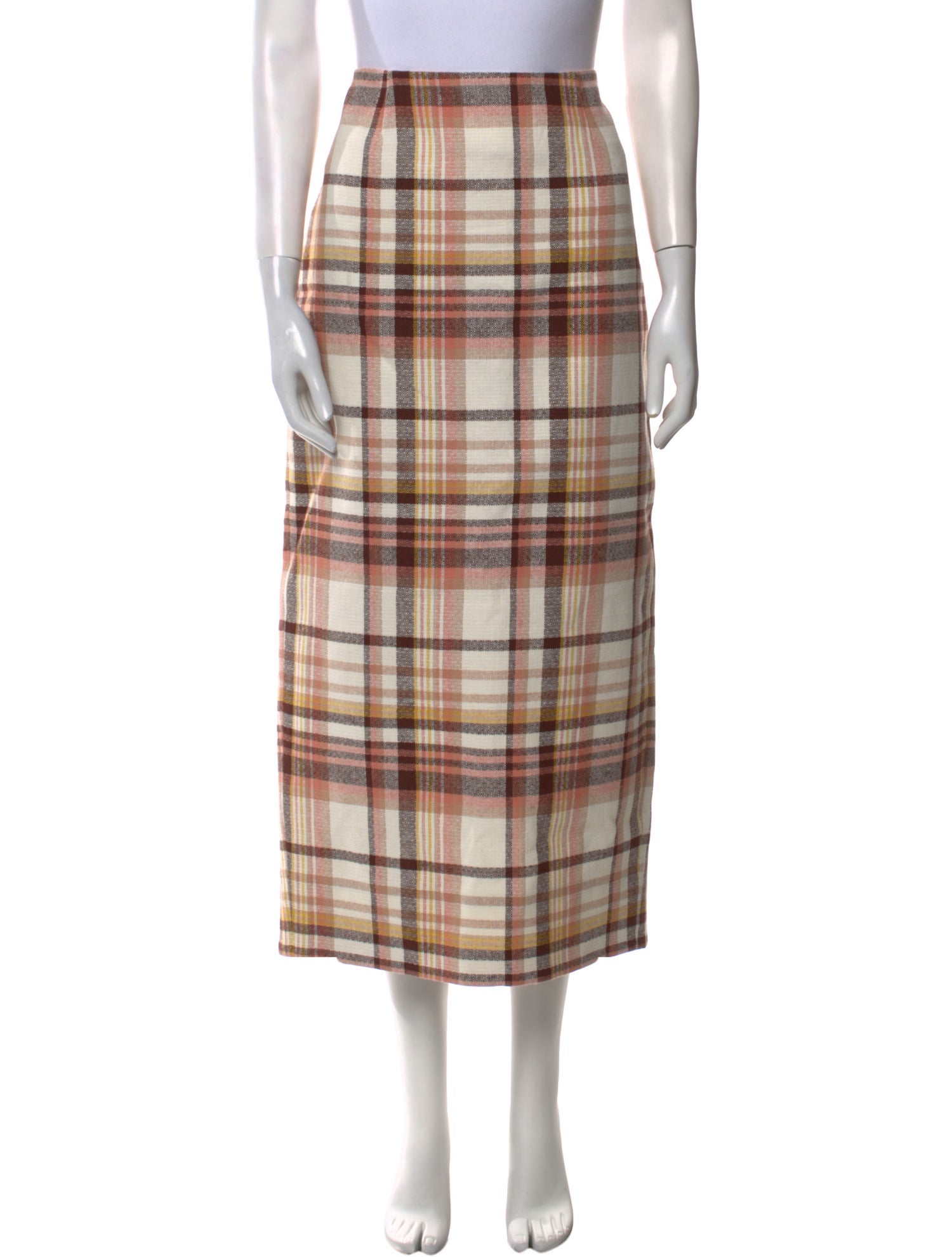 Zimmermann Plaid Print Midi Length Skirt
