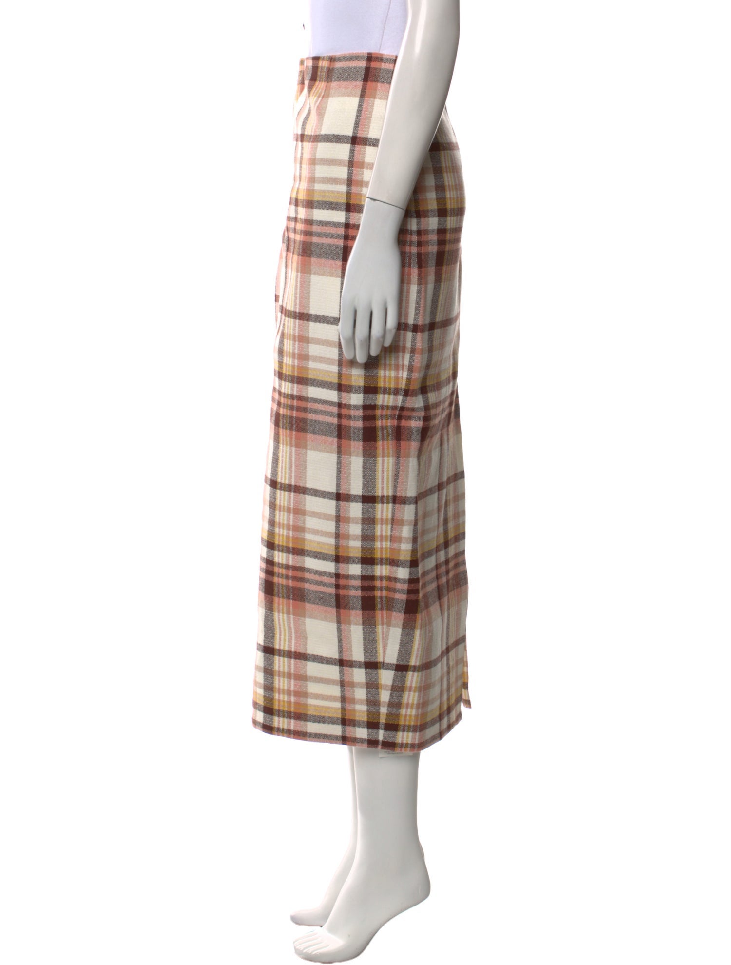 Zimmermann Plaid Print Midi Length Skirt