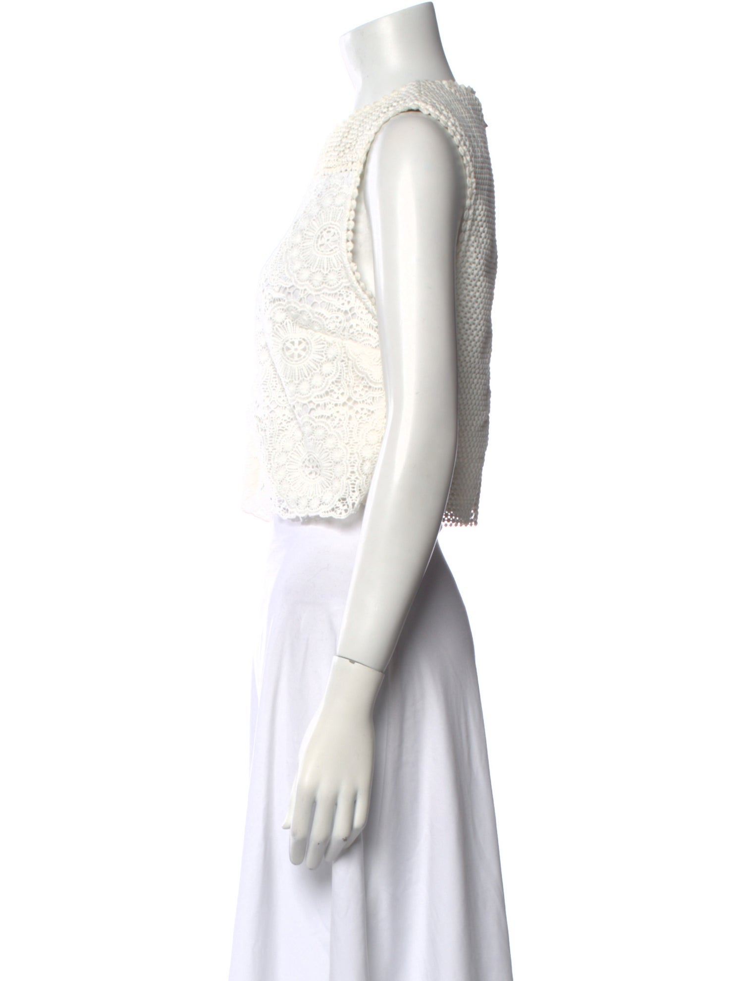 Zimmermann Crew Neck Sleeveless Crop Top