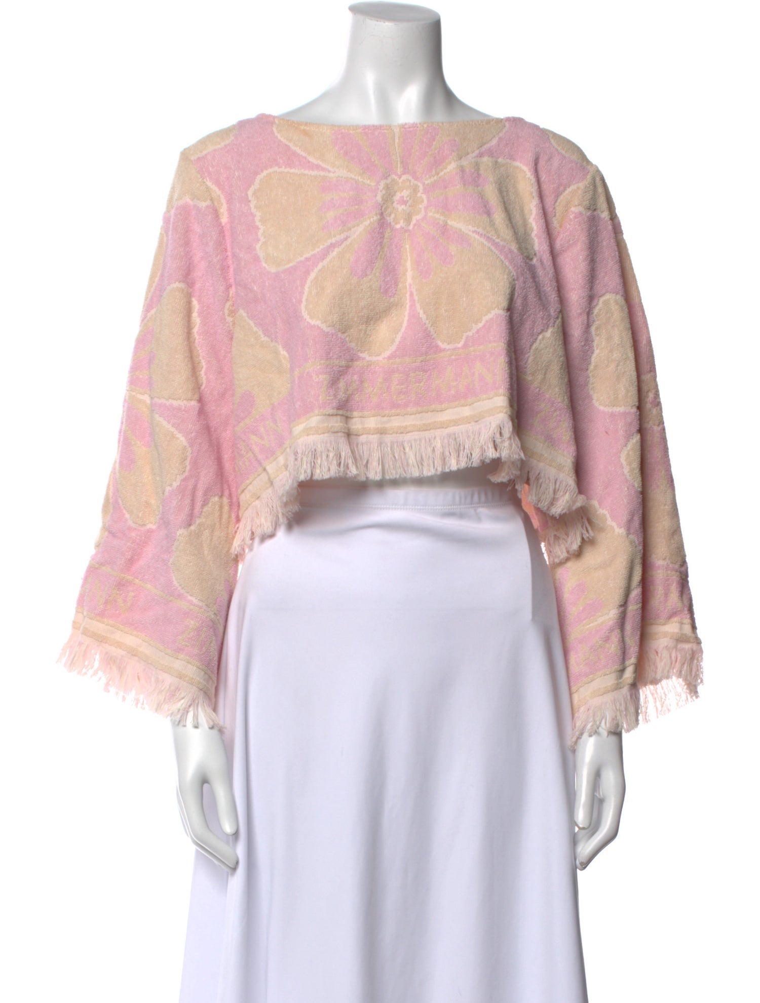 Zimmermann Paisley Print Bateau Neckline Crop Top