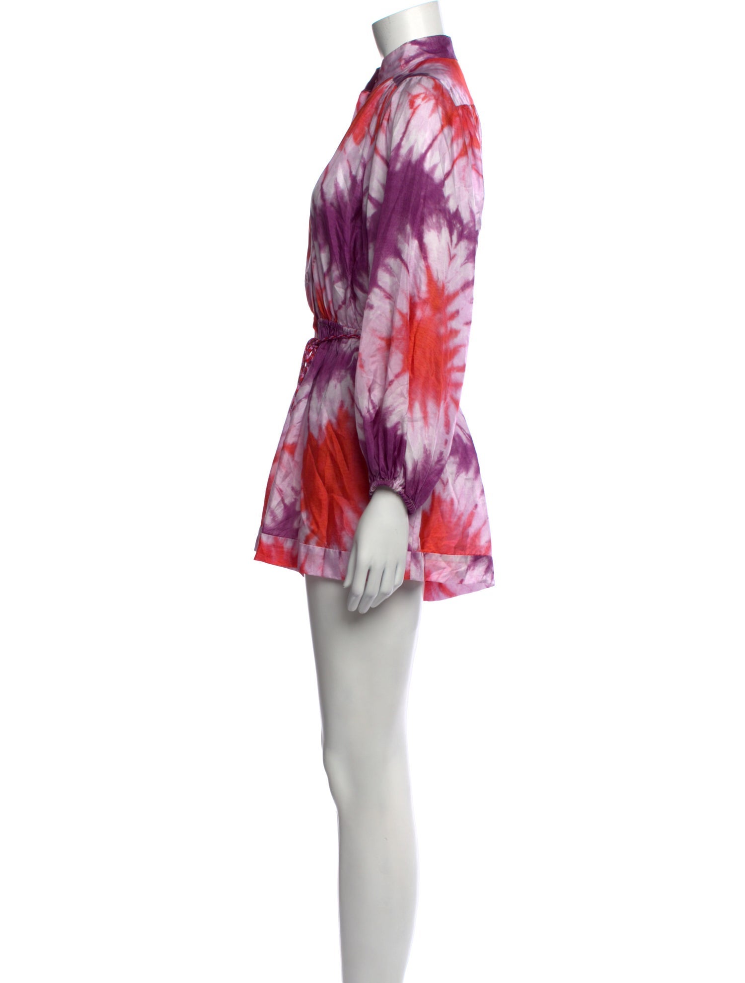 Zimmermann Silk Tie-Dye Print Romper