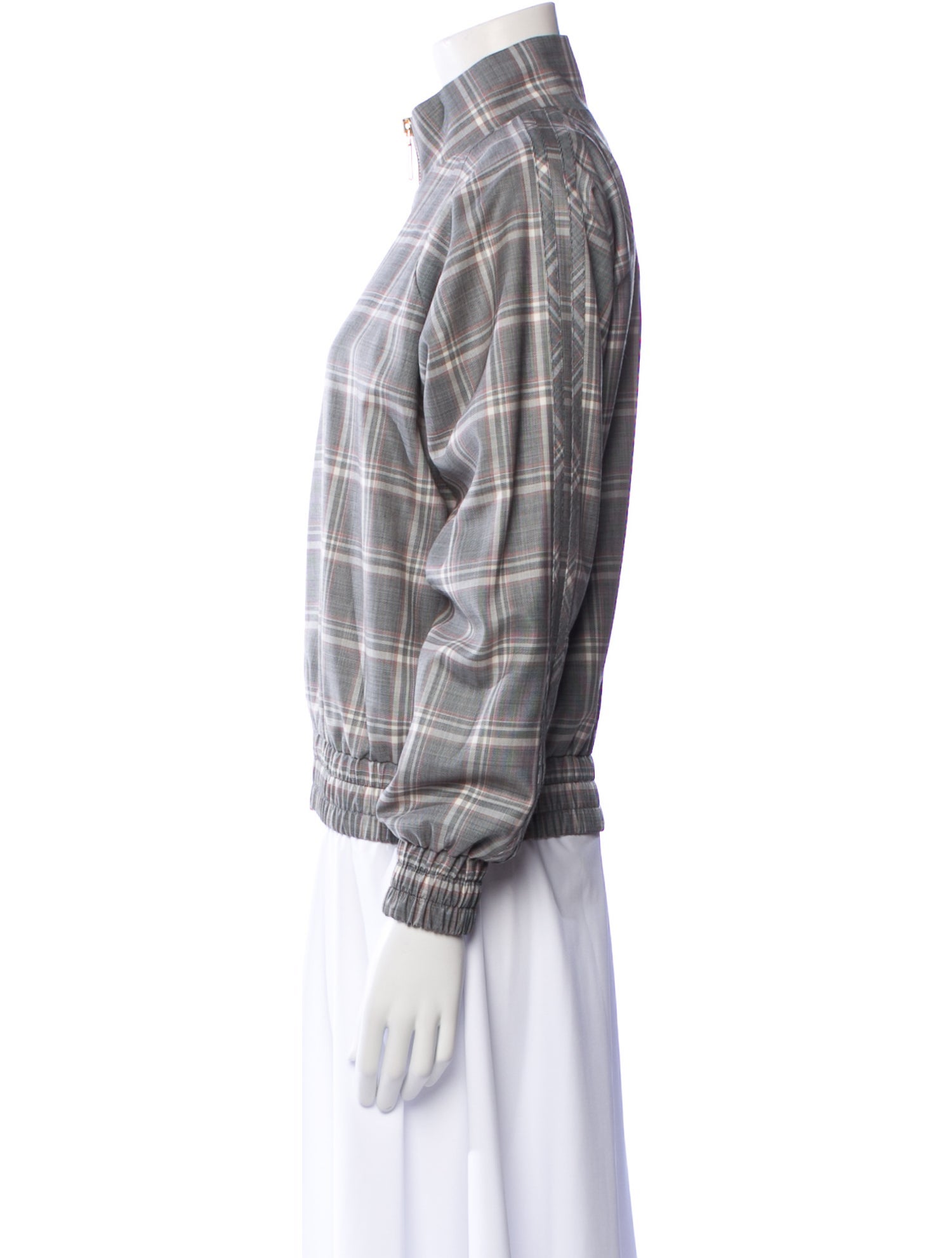 Zimmermann Wool Plaid Print Bomber Jacket