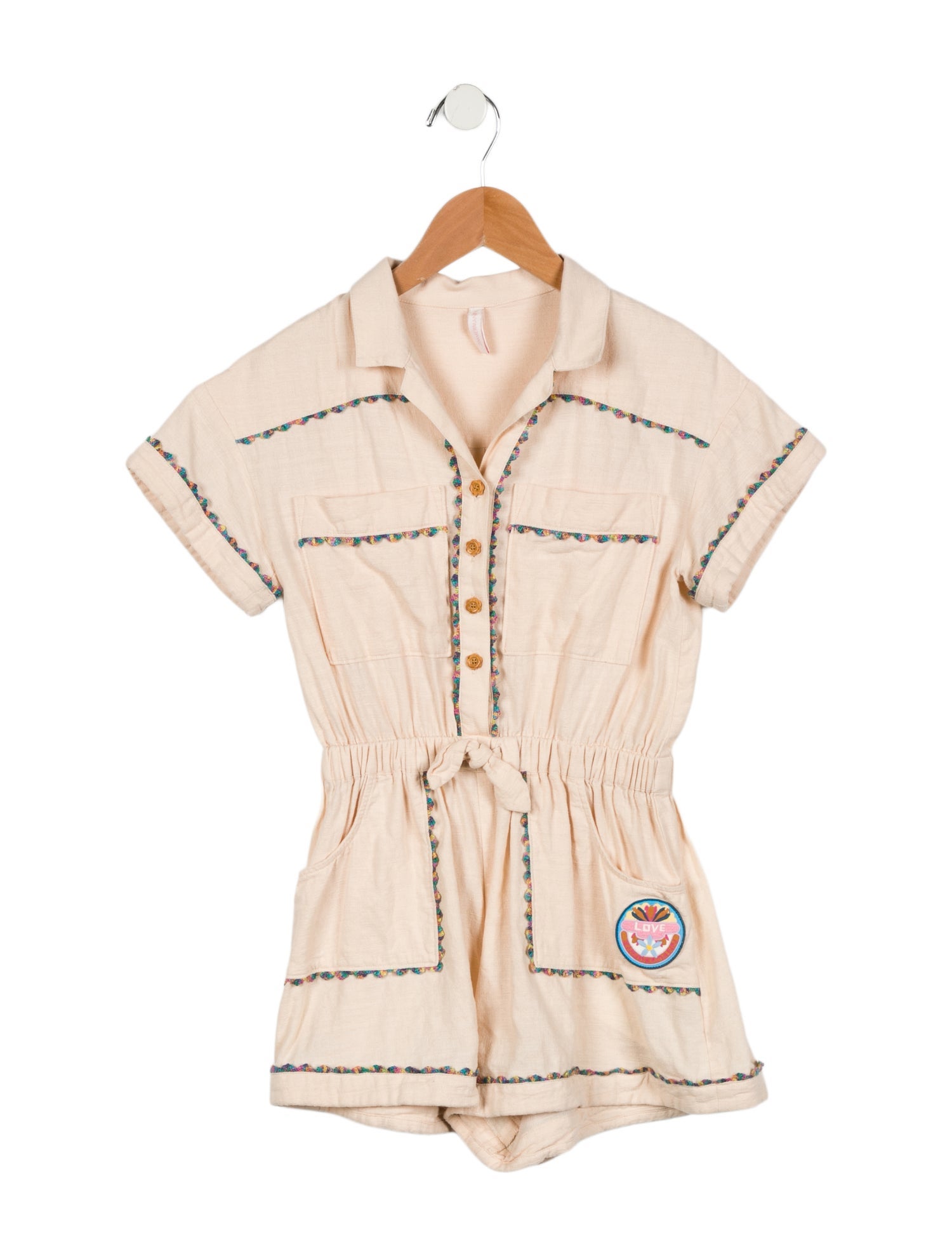 Zimmermann Girls' Short Sleeve Romper