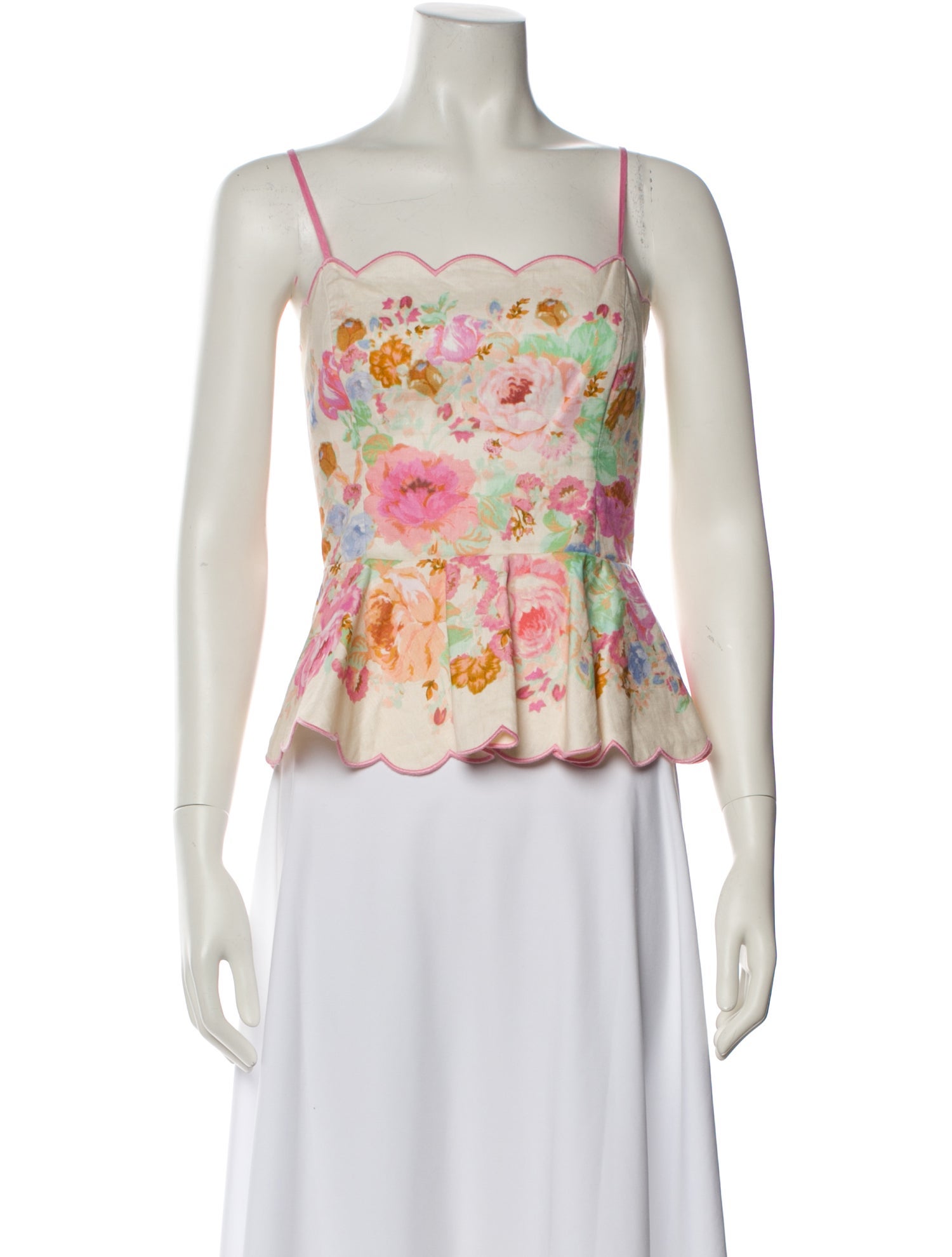 Zimmermann Linen Floral Print Crop Top