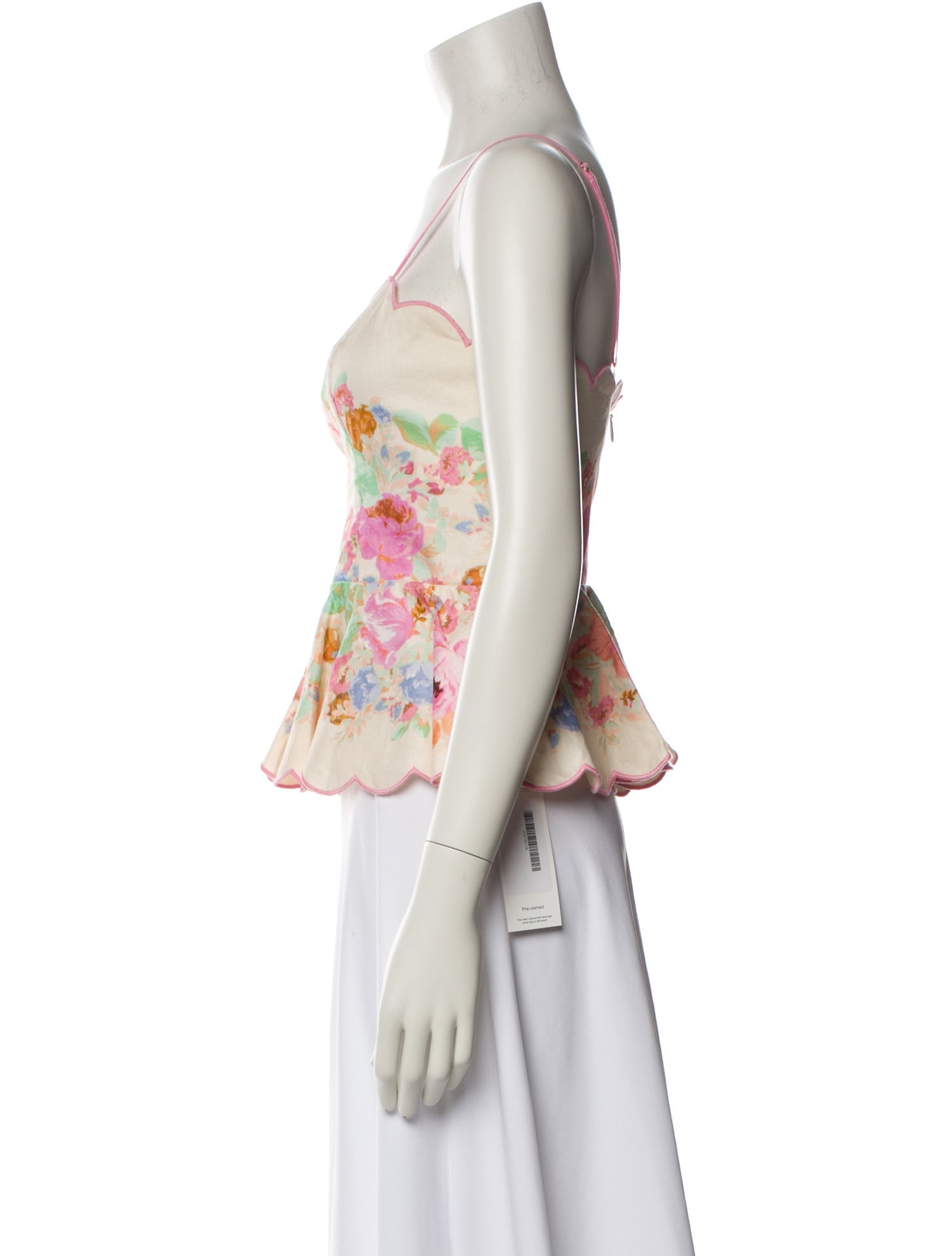 Zimmermann Linen Floral Print Crop Top